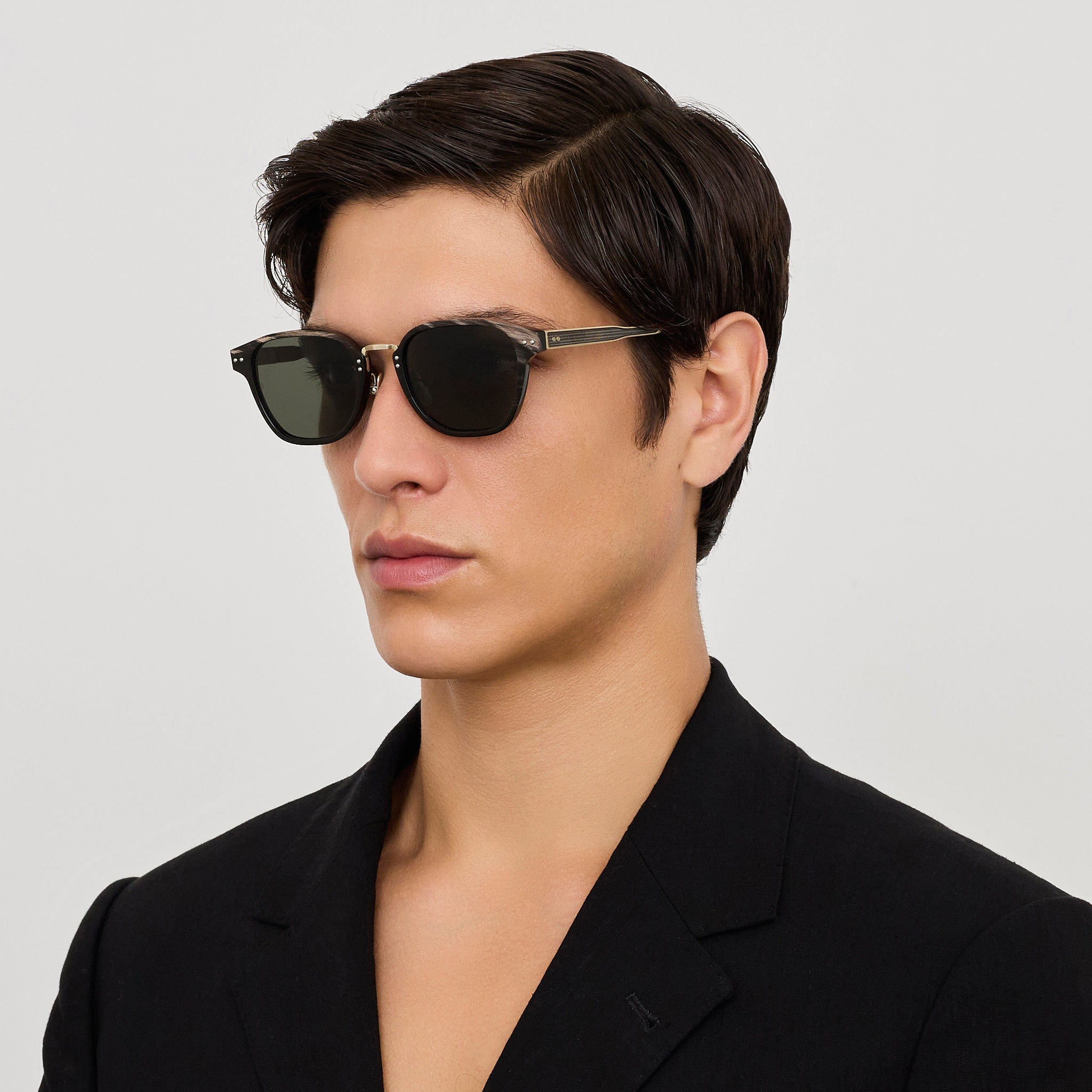 Jeffrey Sunglasses in Buffalo Horn and 925 Sterling Silver - LINDA FARROW - Sunglasses -