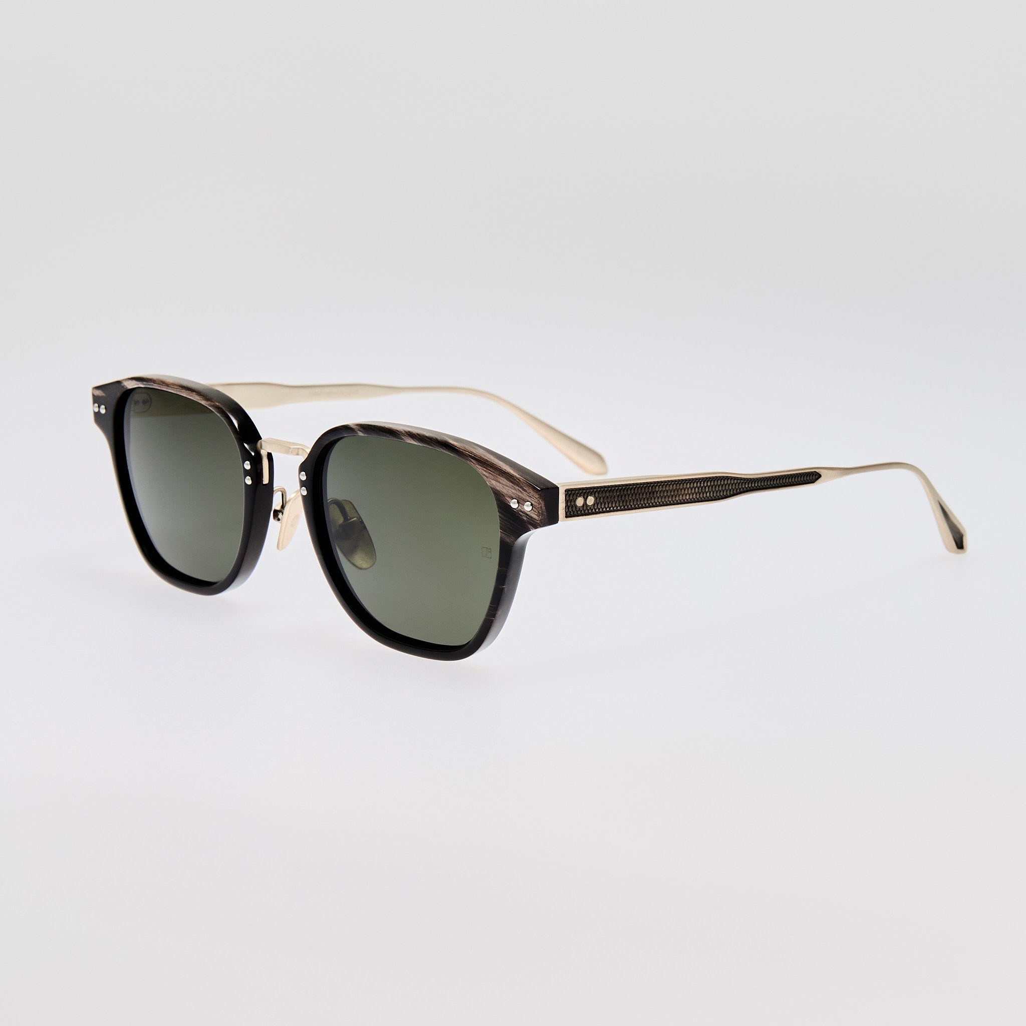 Jeffrey Sunglasses in Buffalo Horn and 925 Sterling Silver - LINDA FARROW - Sunglasses -
