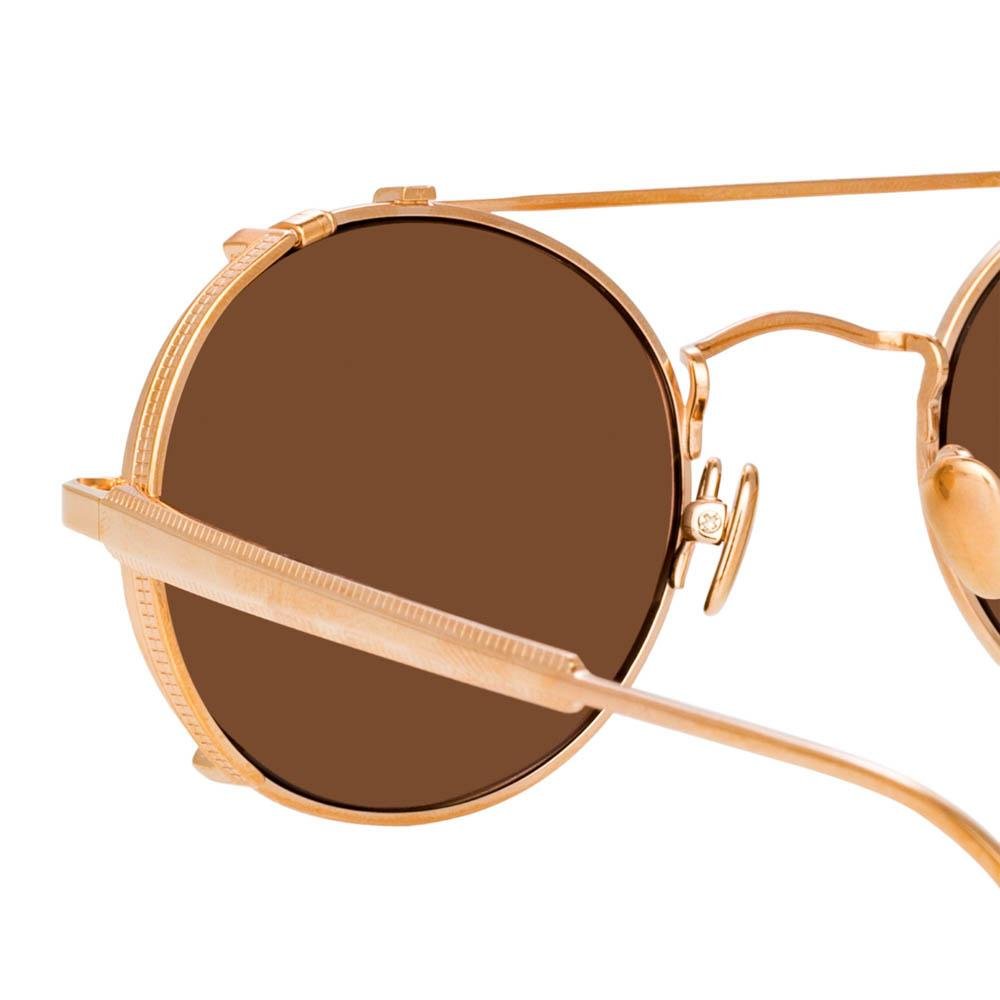 Jimi Sunglasses in 18K Rose Gold - LINDA FARROW - Sunglasses -