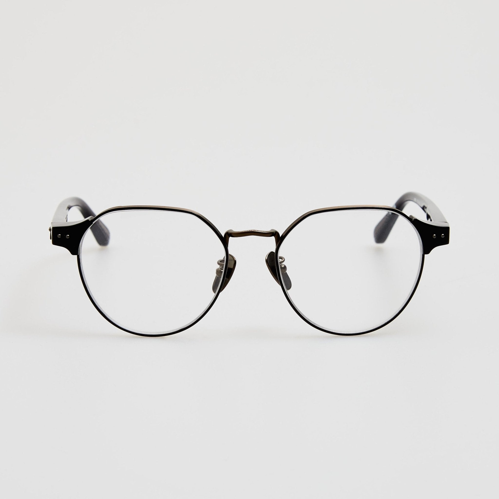 Jonathan Angular Optical Frame in Black Matt Nickel - LINDA FARROW - Optical Frame -