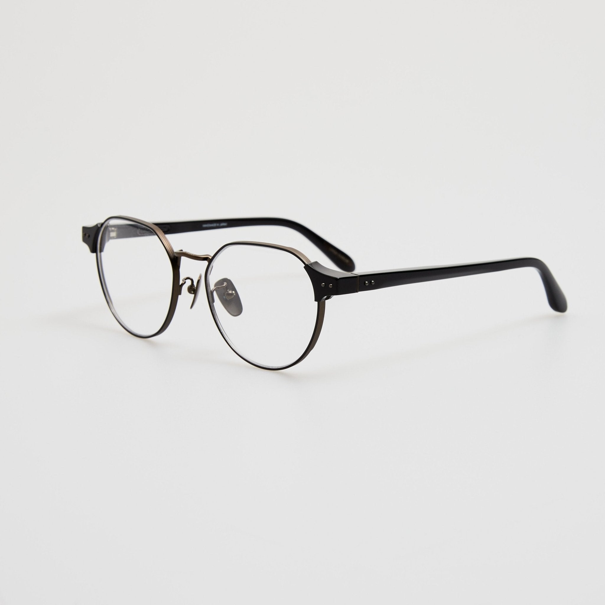 Jonathan Angular Optical Frame in Black Matt Nickel - LINDA FARROW - Optical Frame -