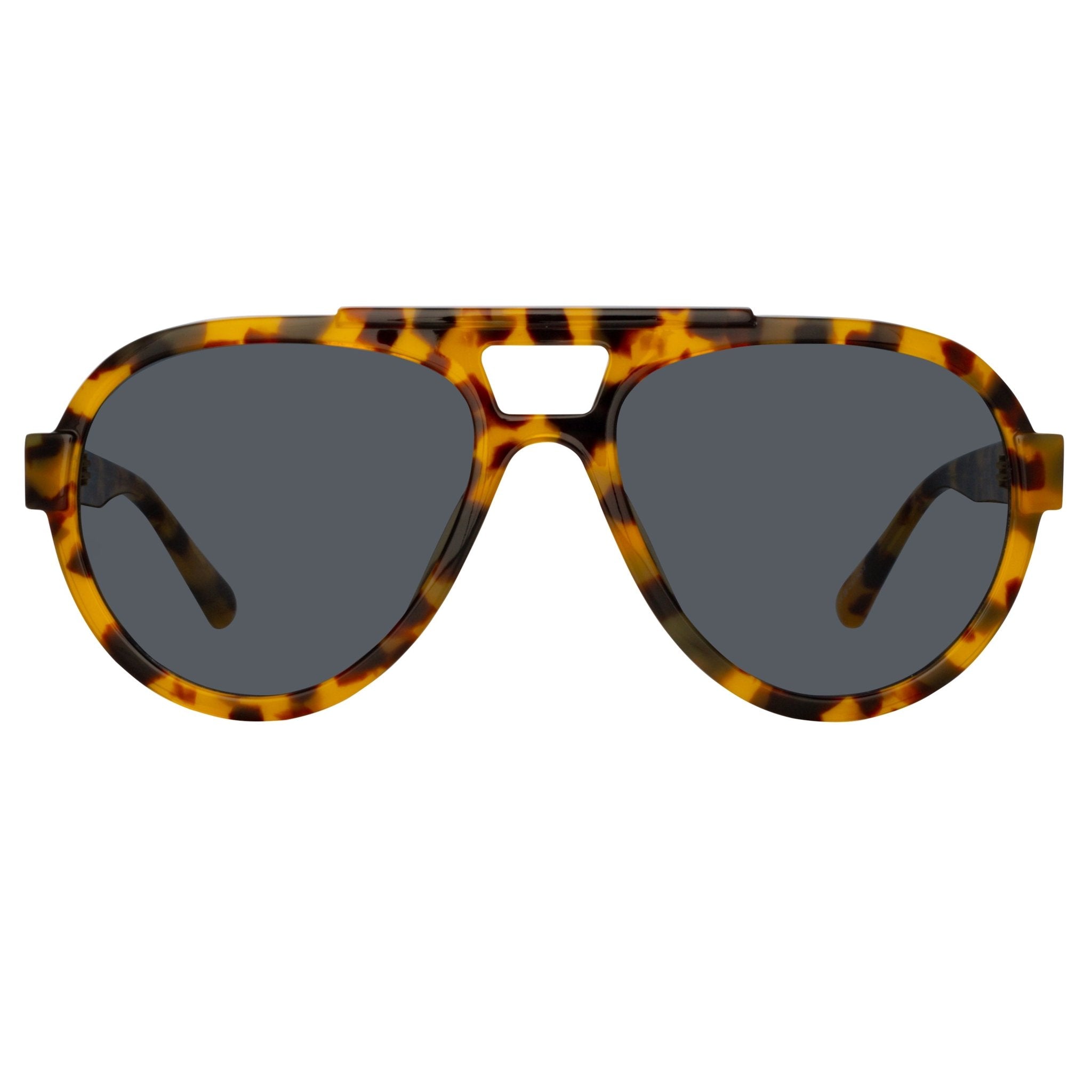 Jurgen Aviator Sunglasses in Tortoiseshell - LINDA FARROW - Sunglasses -