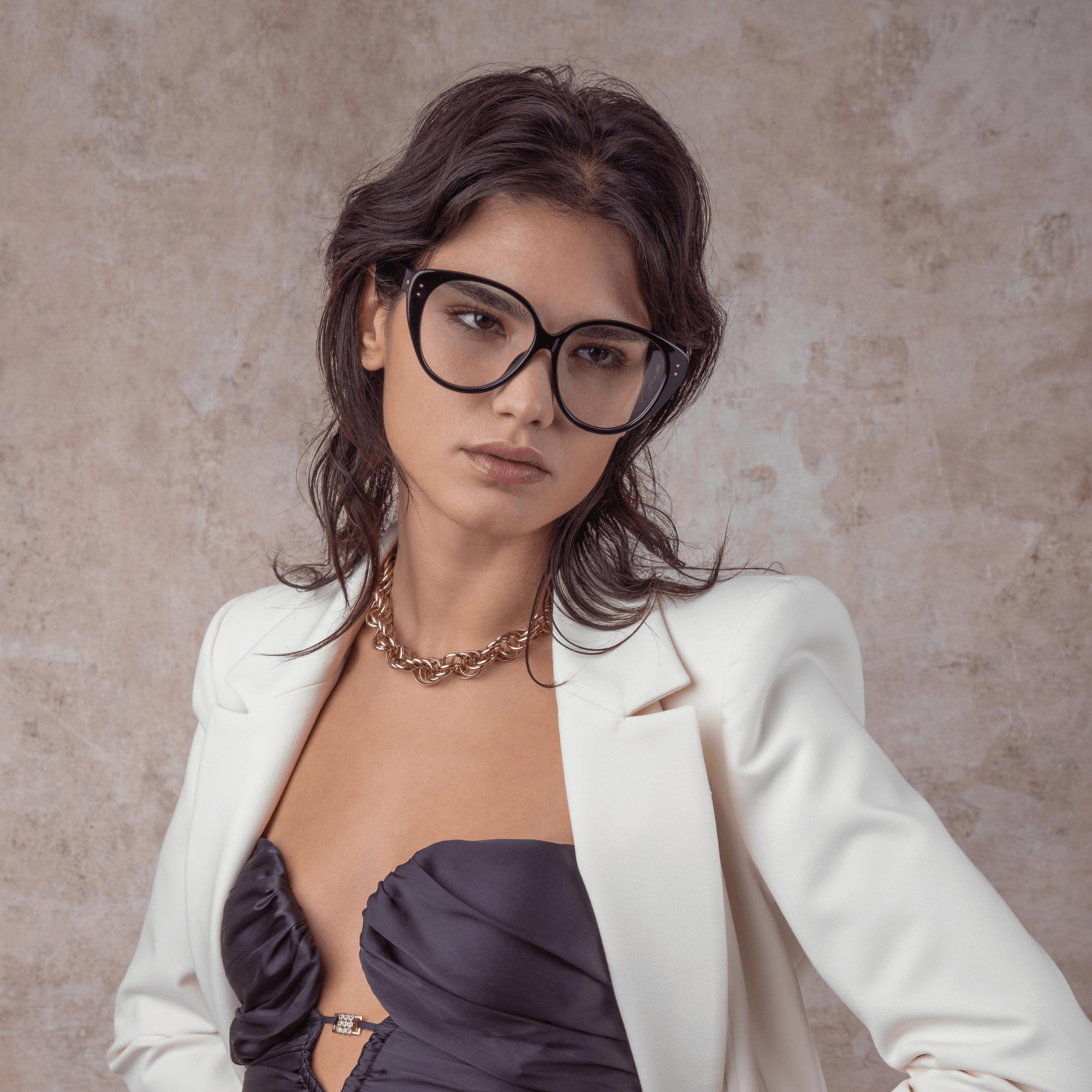 Katia Optical Frame in Black - LINDA FARROW - Optical Frame -