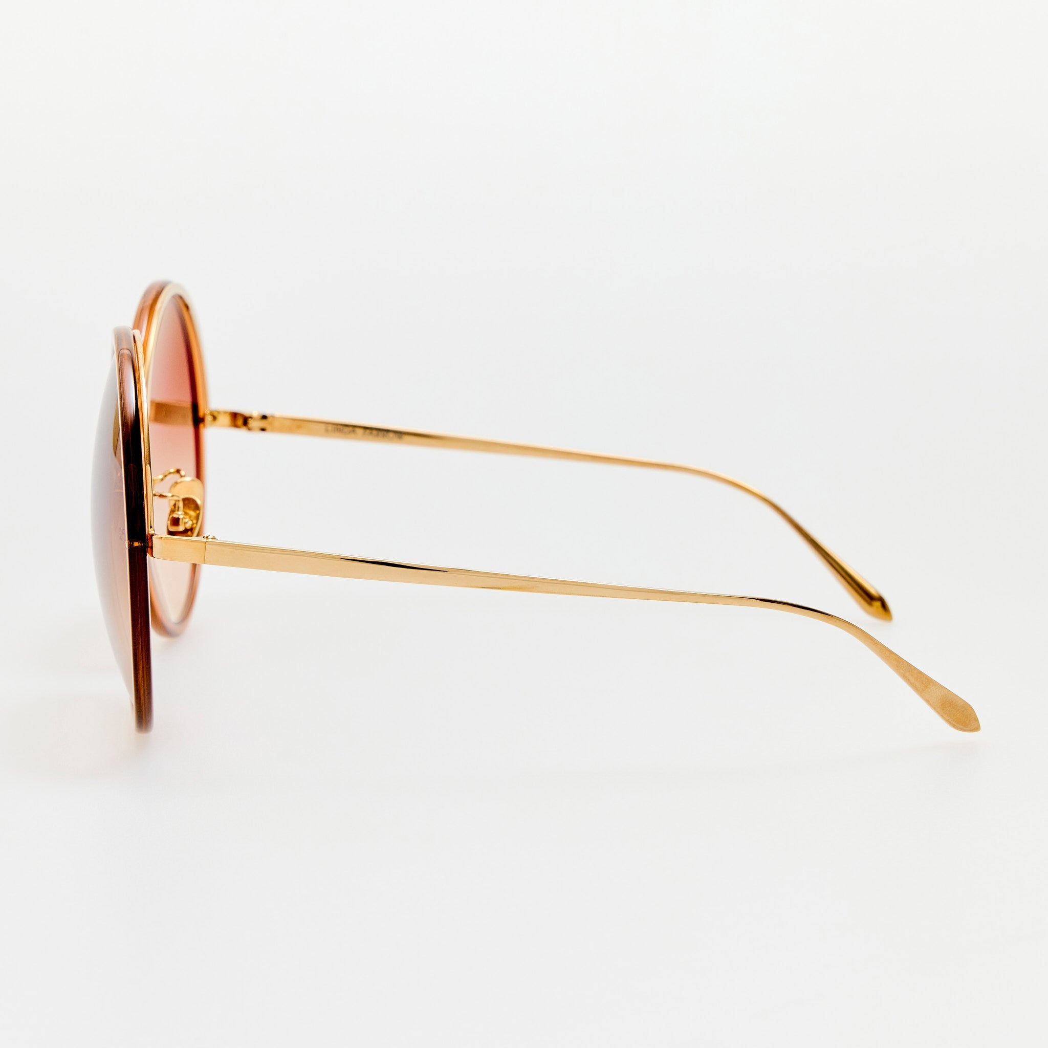 Kew Sunglasses in 22K Gold and Brown - LINDA FARROW - Sunglasses -