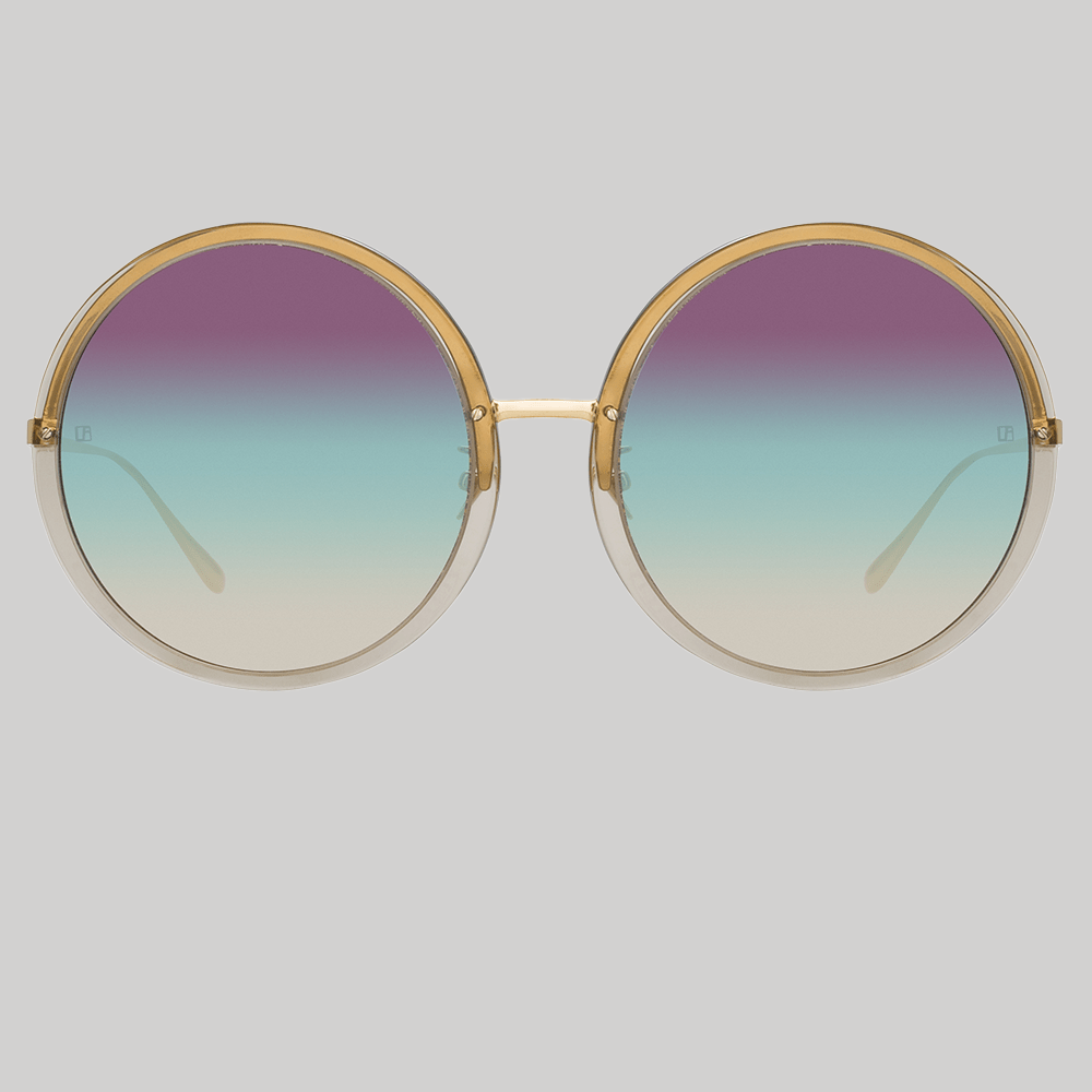 Kew Sunglasses in 22K Gold and Purple - LINDA FARROW - Sunglasses -