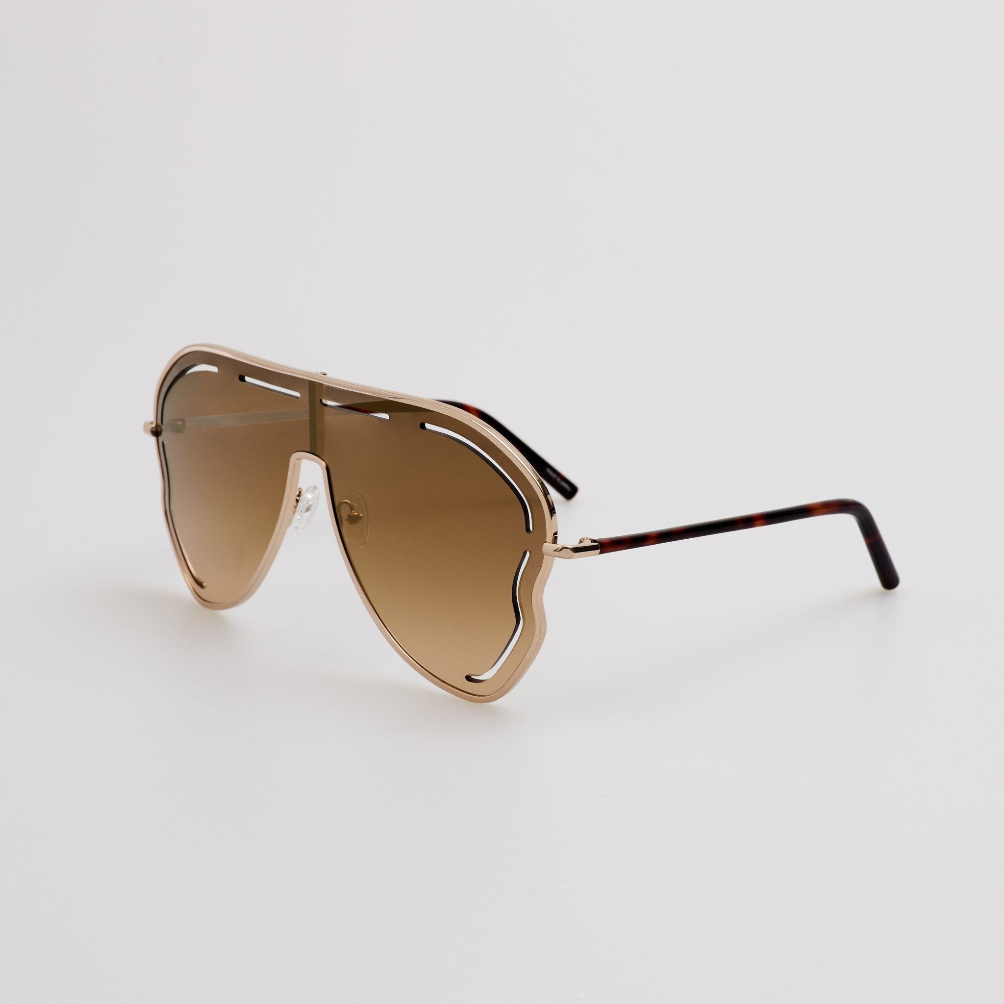 Kika Gardenia Sunglasses in Gold - LINDA FARROW-Sunglasses-