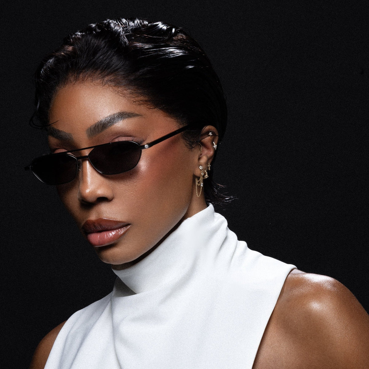 Kika Gloria Sunglasses in Antique Silver and Grey - LINDA FARROW-Sunglasses-