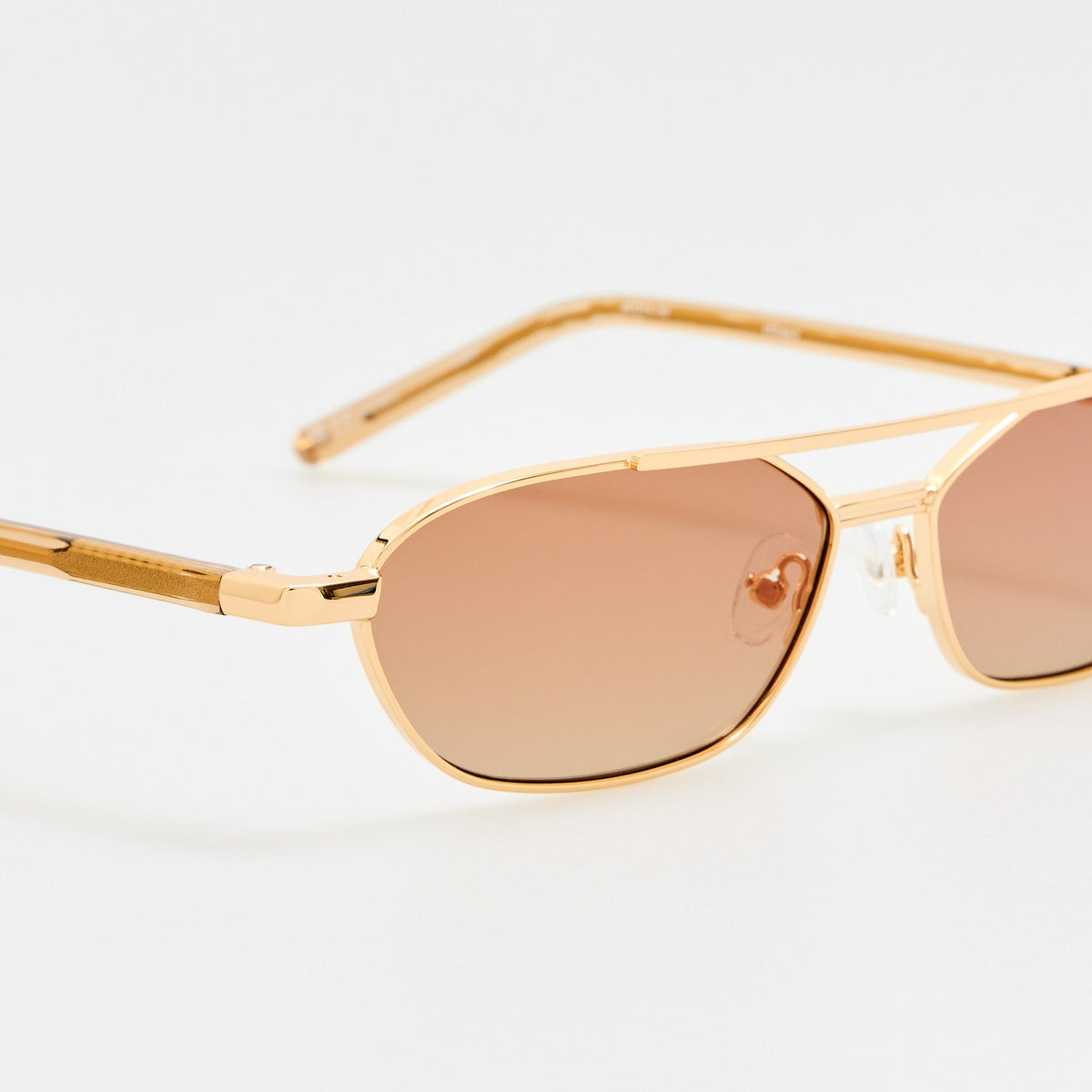 Kika Gloria Sunglasses in Gold and Camel - LINDA FARROW-Sunglasses-