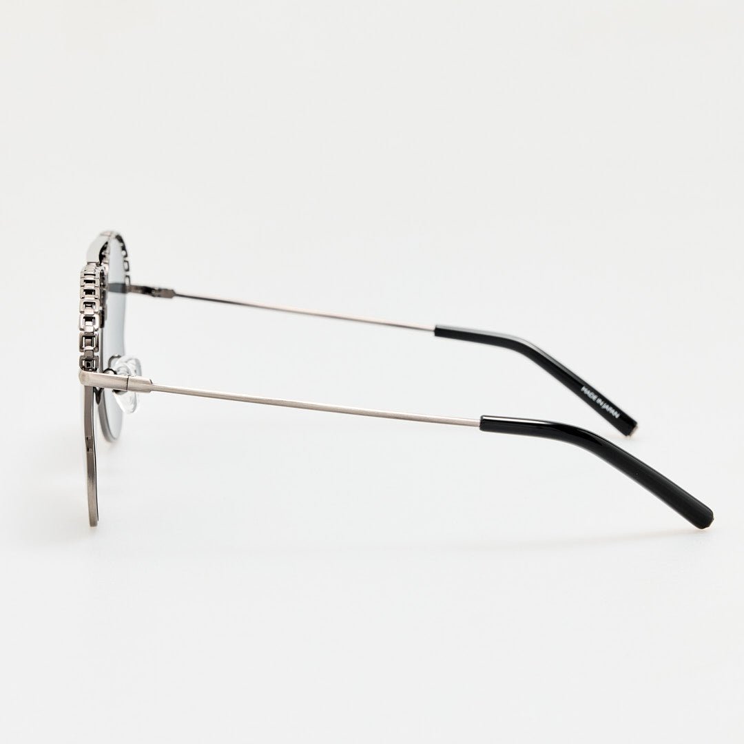 Kika Mendoza Sunglasses in Antique Silver and Grey - LINDA FARROW - Sunglasses -