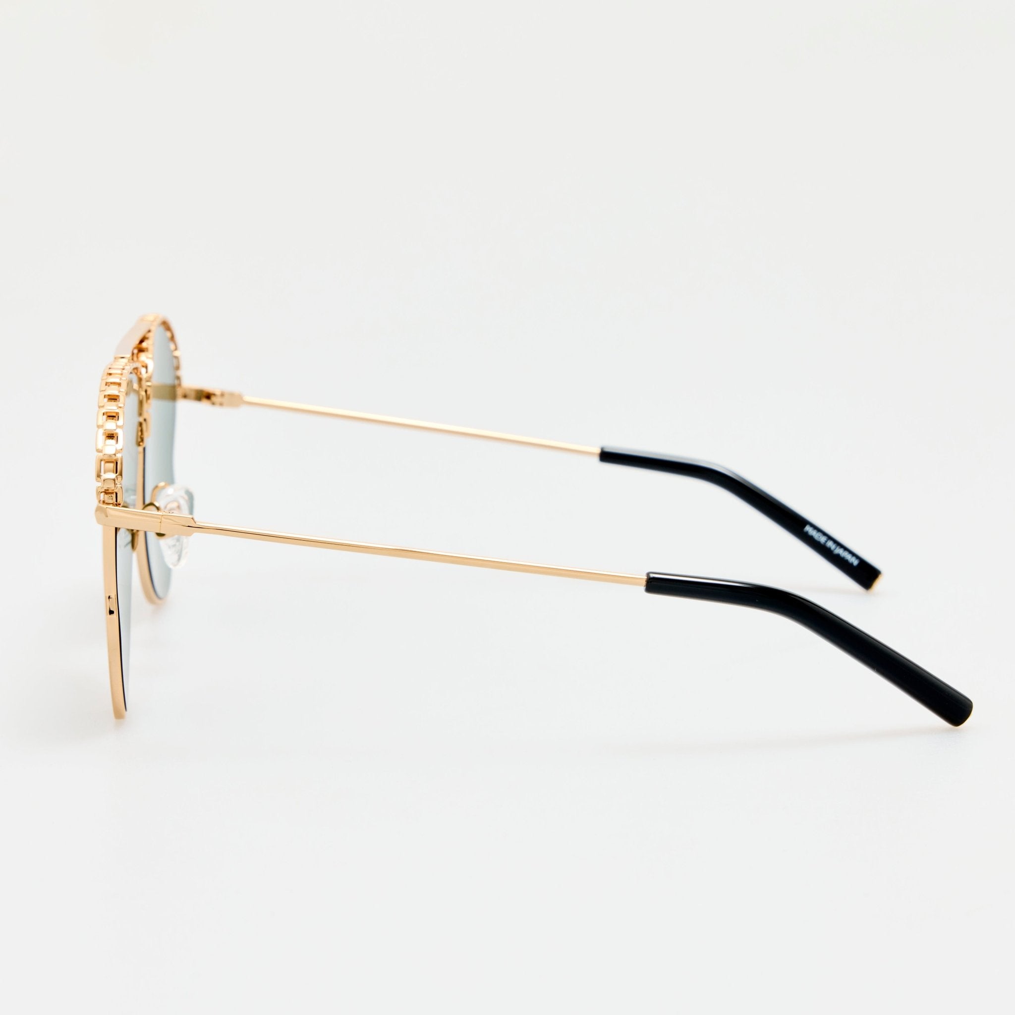 Kika Mendoza Sunglasses in Gold and Green - LINDA FARROW - Sunglasses -