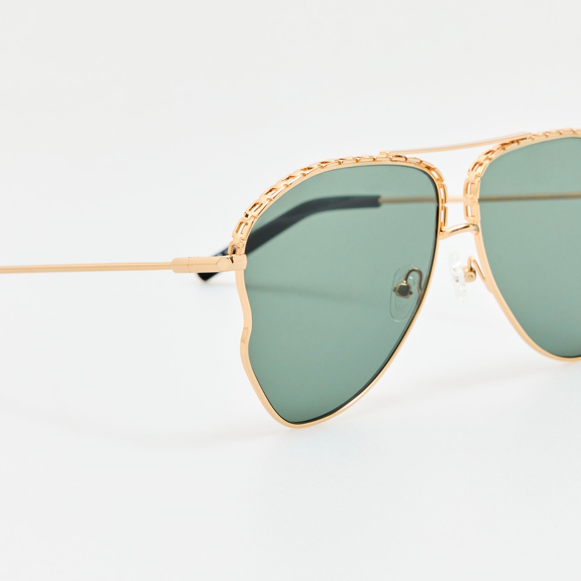 Kika Mendoza Sunglasses in Gold and Green - LINDA FARROW - Sunglasses -