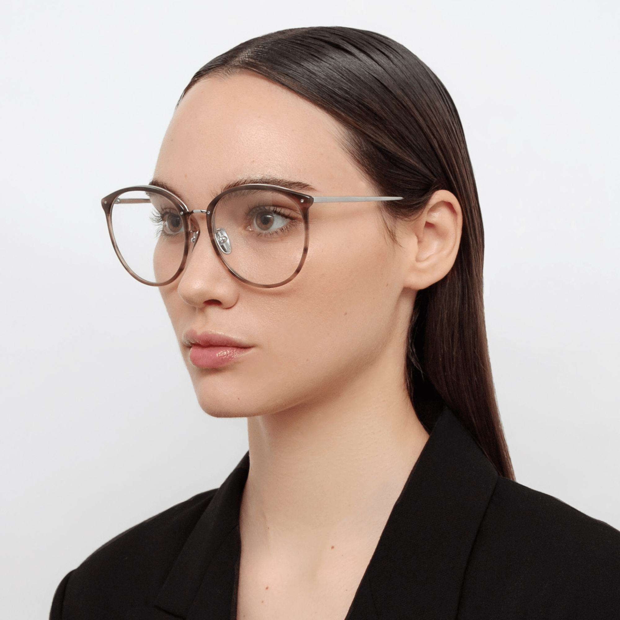 Kings Optical Frame in Grey Horn - LINDA FARROW - Optical Frame -