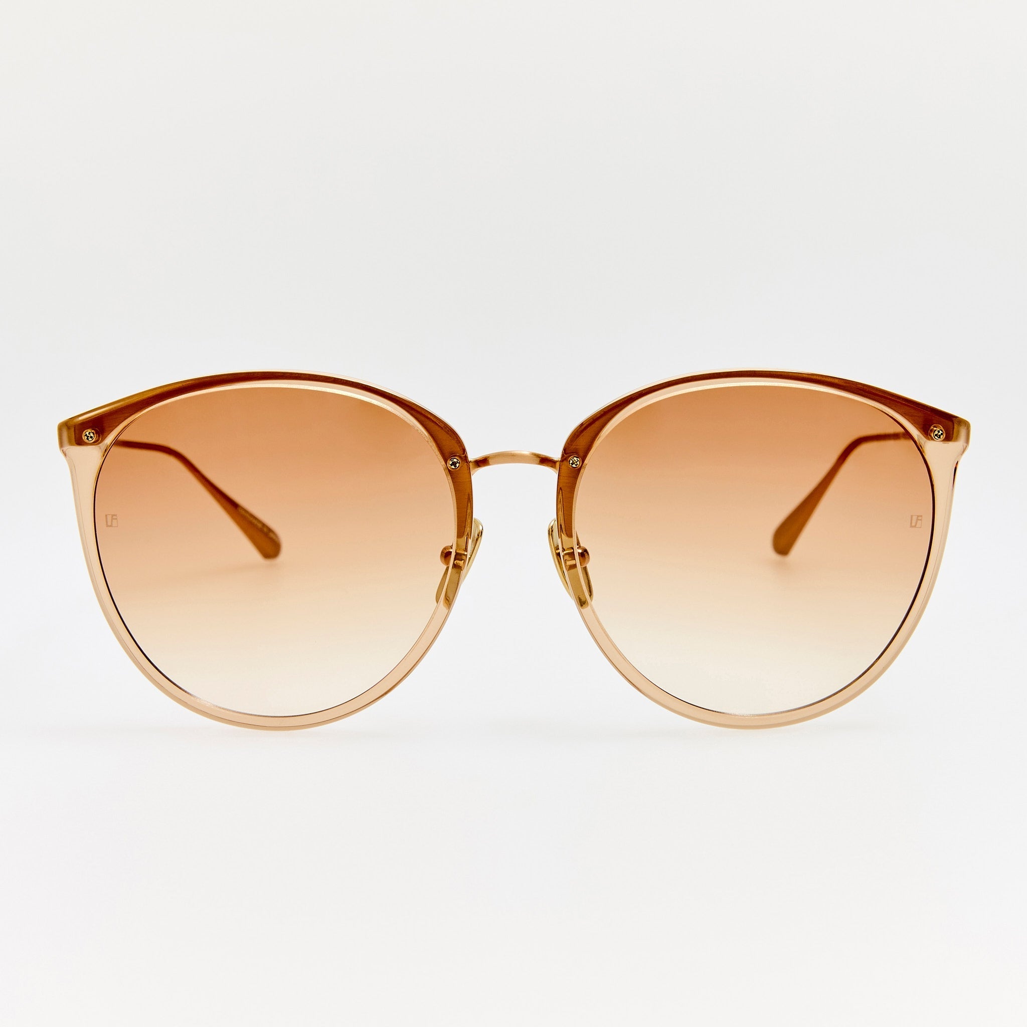 Kings Sunglasses in 22K Gold and Camel - LINDA FARROW - Sunglasses -
