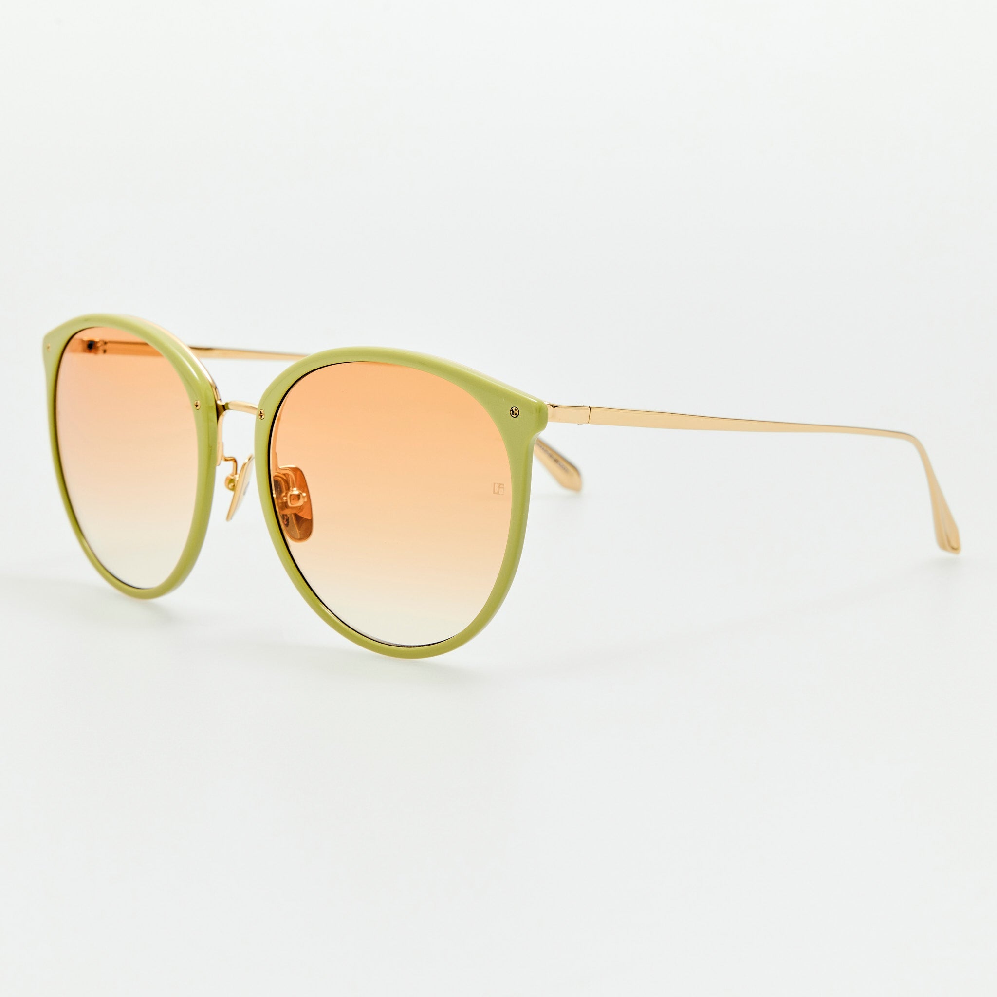 Kings Sunglasses in 22K Gold and Camel - LINDA FARROW - Sunglasses -