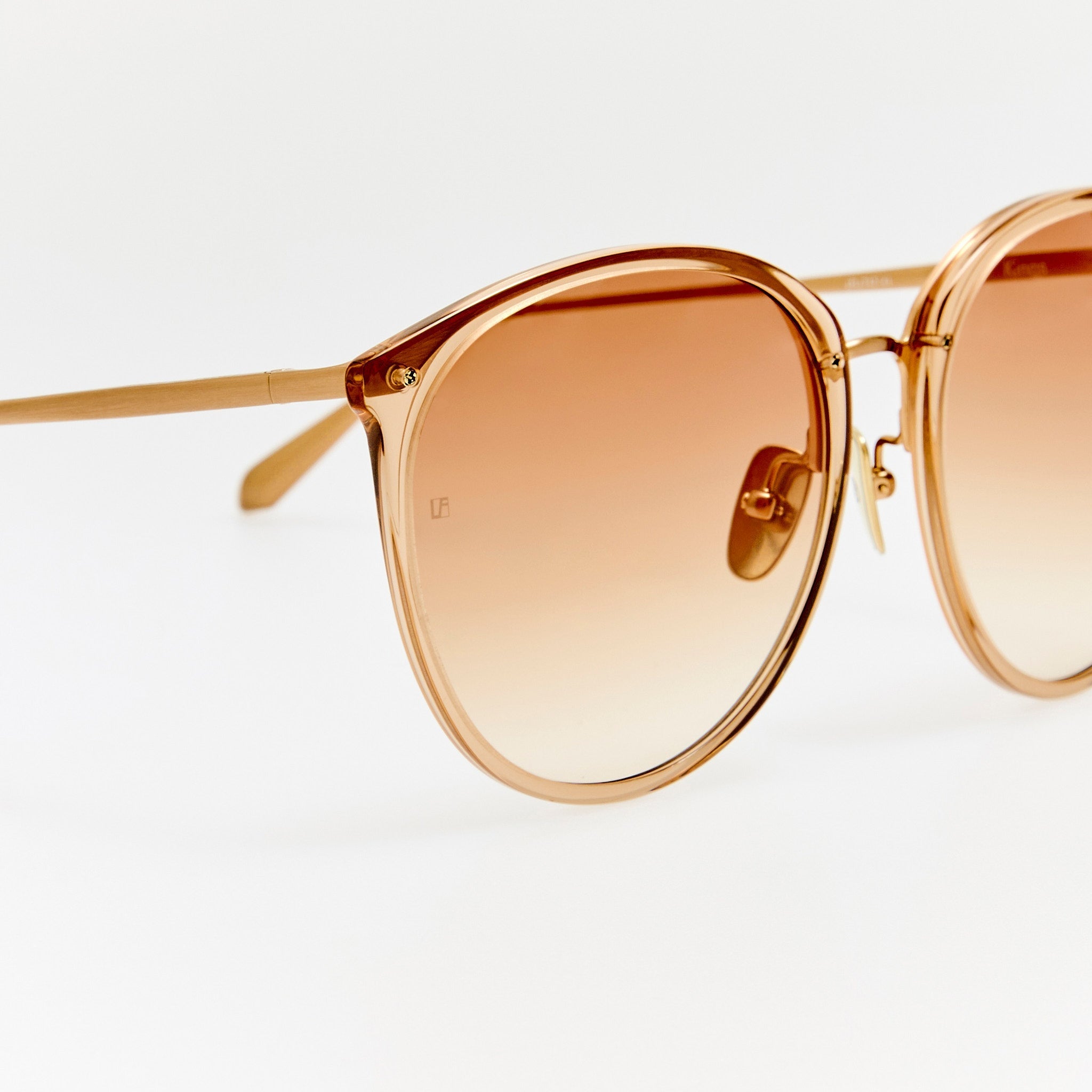Kings Sunglasses in 22K Gold and Camel - LINDA FARROW - Sunglasses -