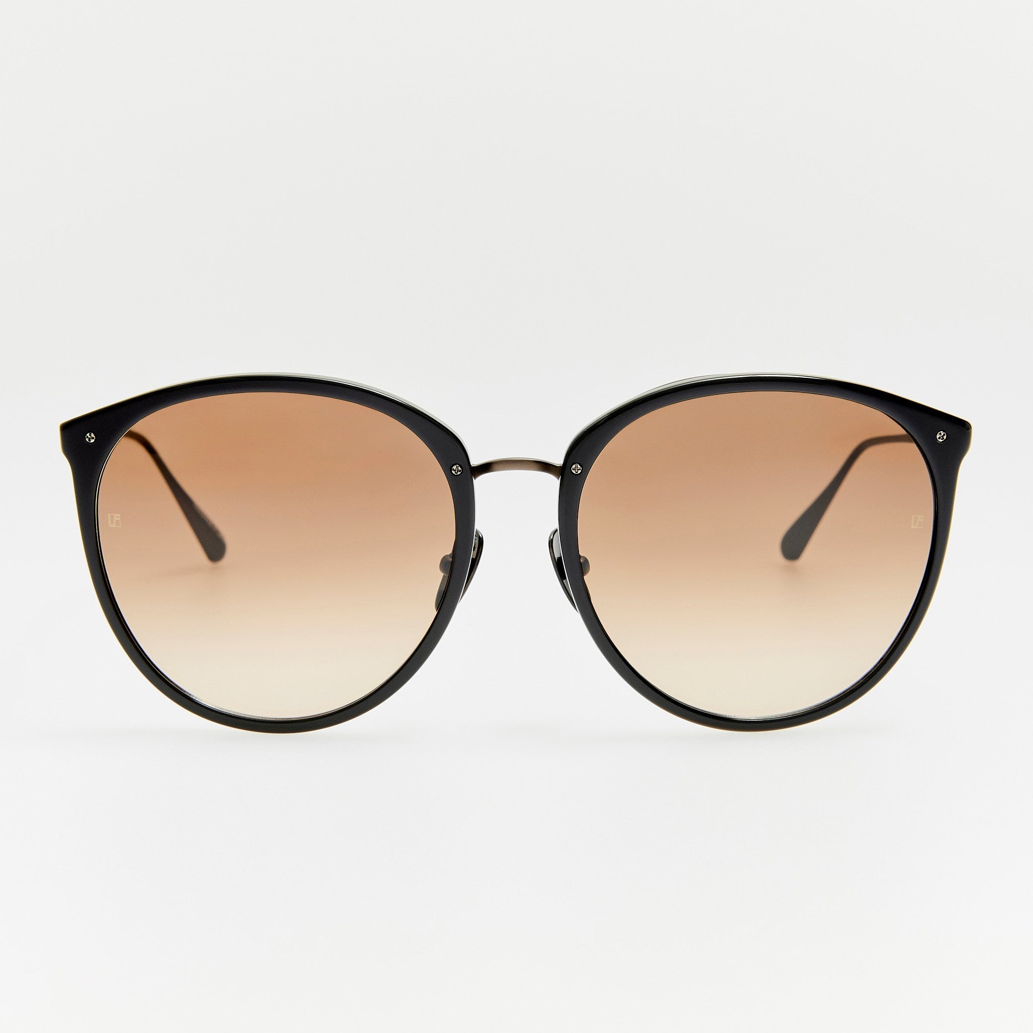 Kings Sunglasses in Matt Nickel and Mocha - LINDA FARROW - Sunglasses -