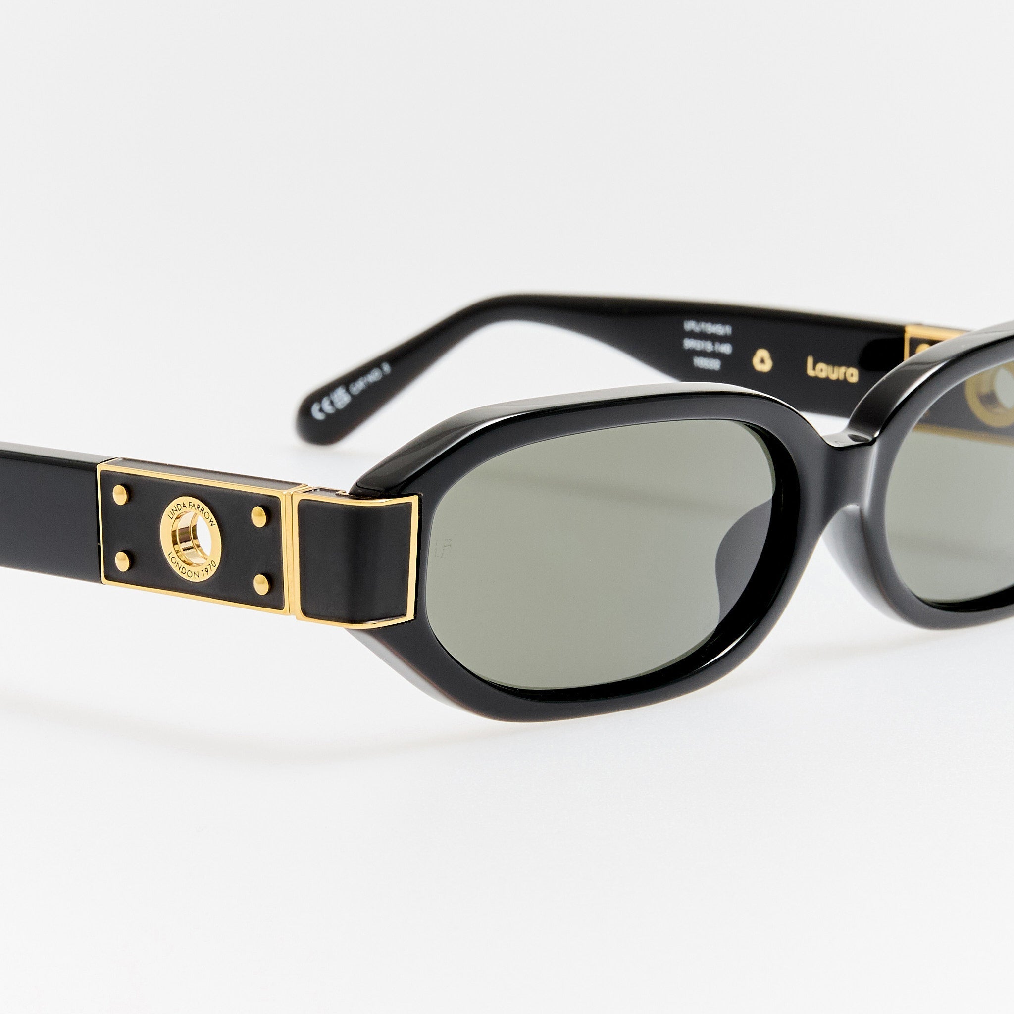Laura Sunglasses in Black - LINDA FARROW - Sunglasses -