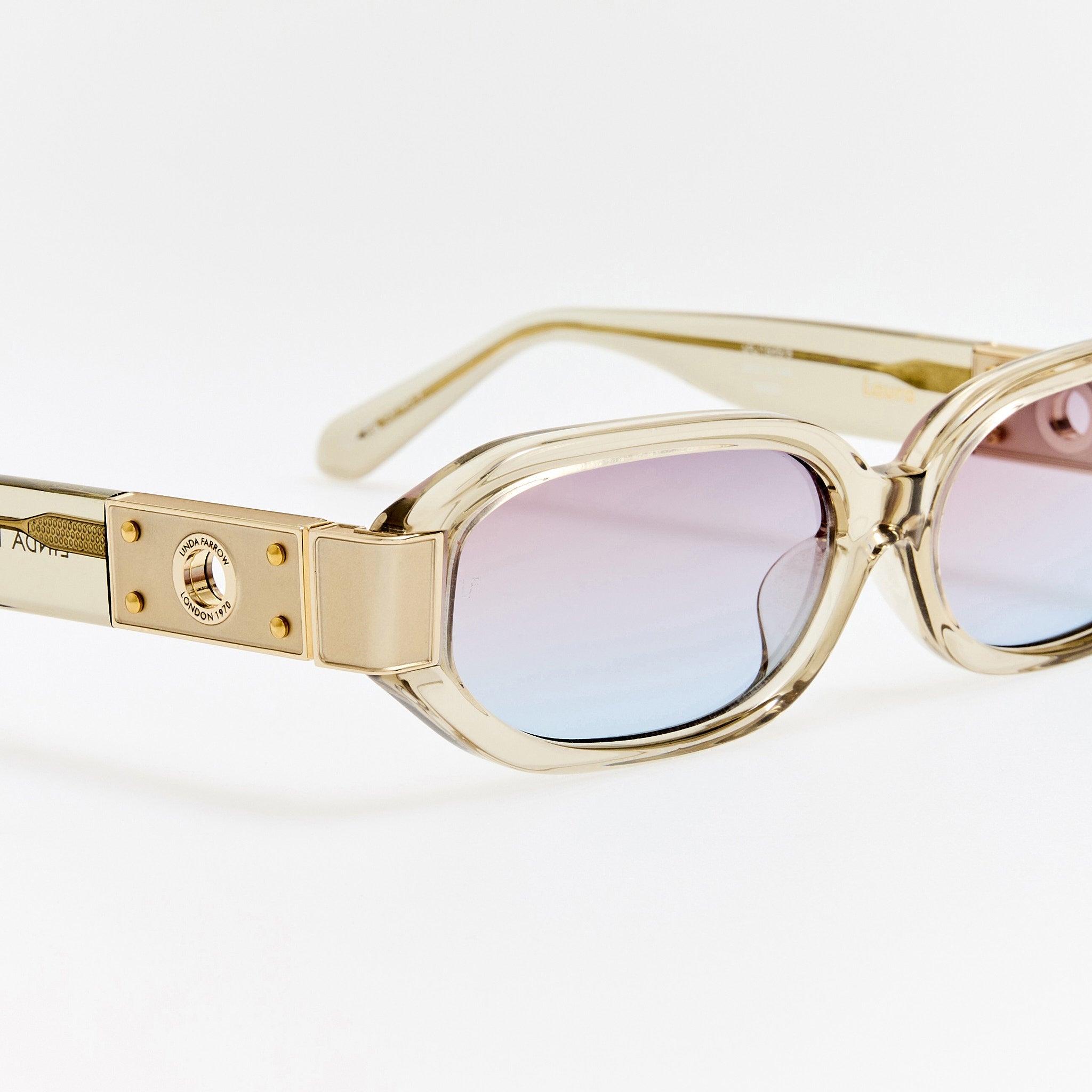 Laura Sunglasses in Truffle and Dusk - LINDA FARROW - Sunglasses -
