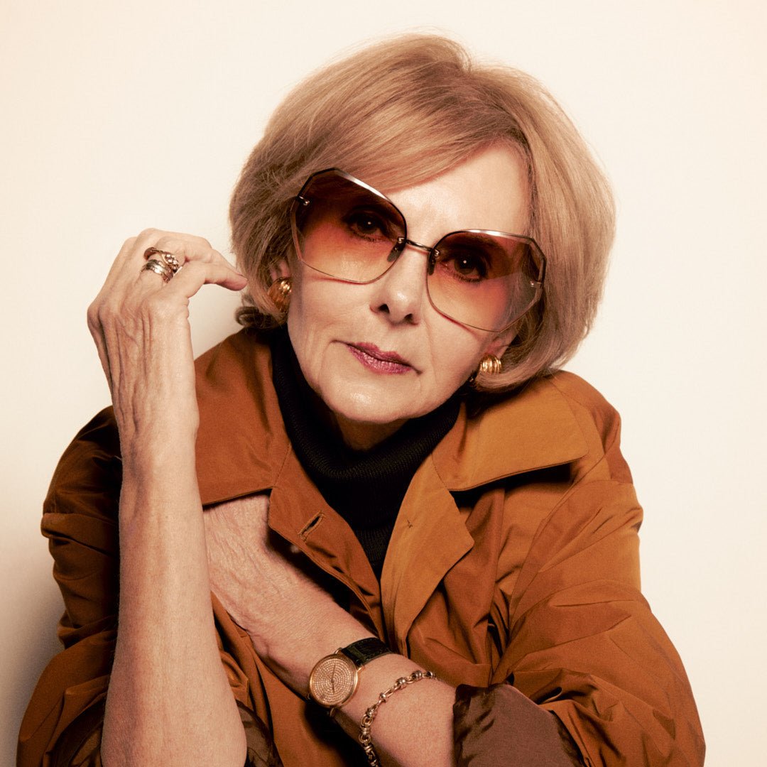 Lila Sunglasses in 22K Gold and Camel - LINDA FARROW - Sunglasses -