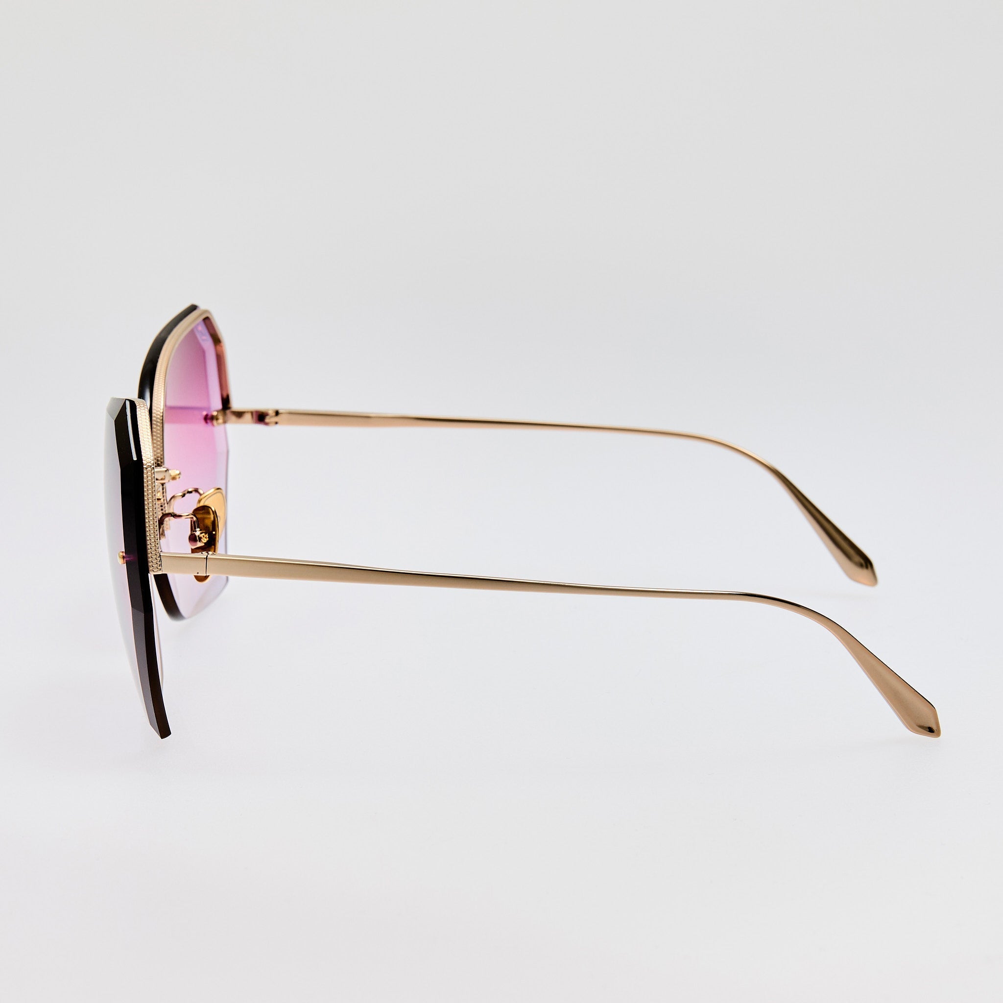 Lila Sunglasses in 22K Gold and Purple - LINDA FARROW - Sunglasses -