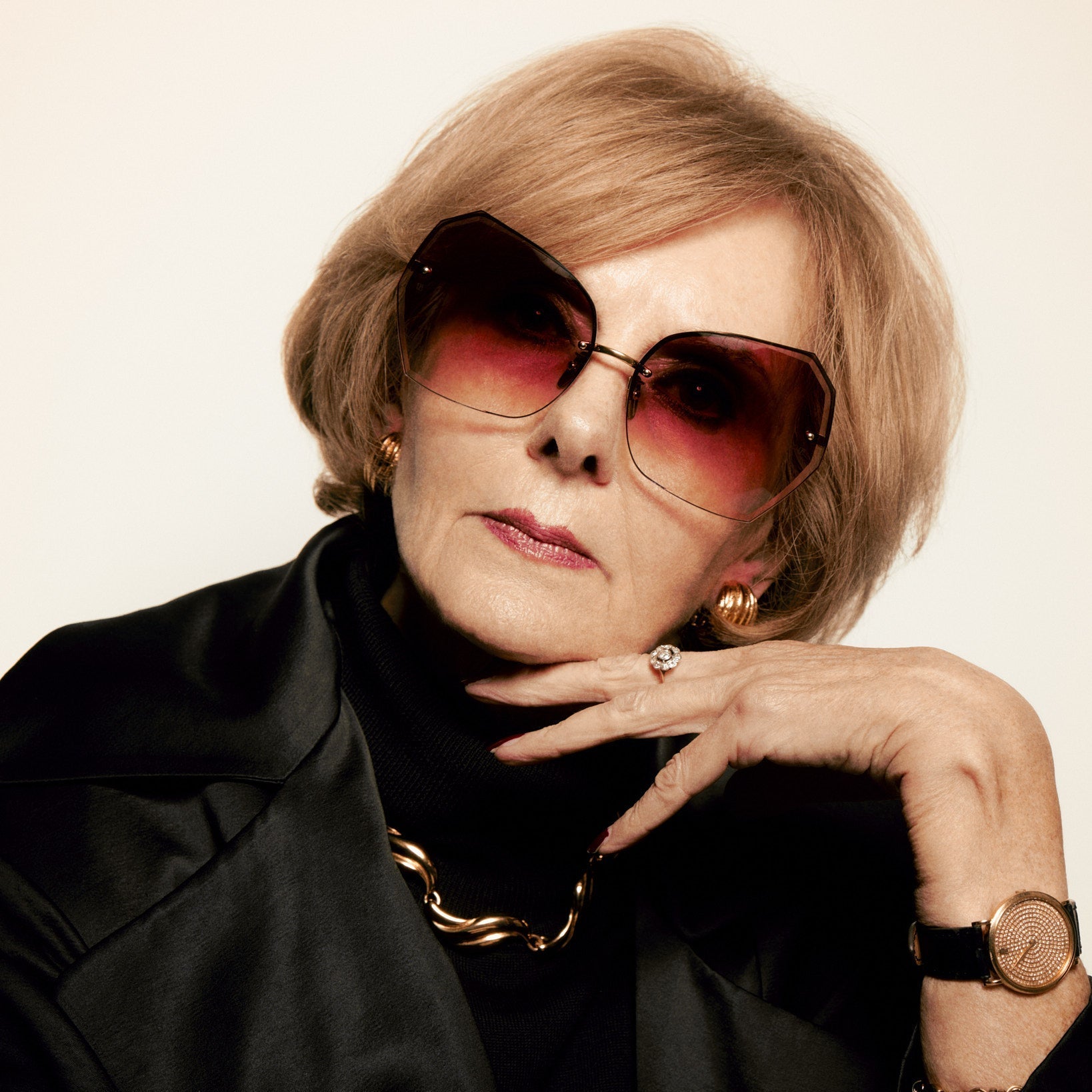 Lila Sunglasses in 22K Gold and Red - LINDA FARROW - Sunglasses -