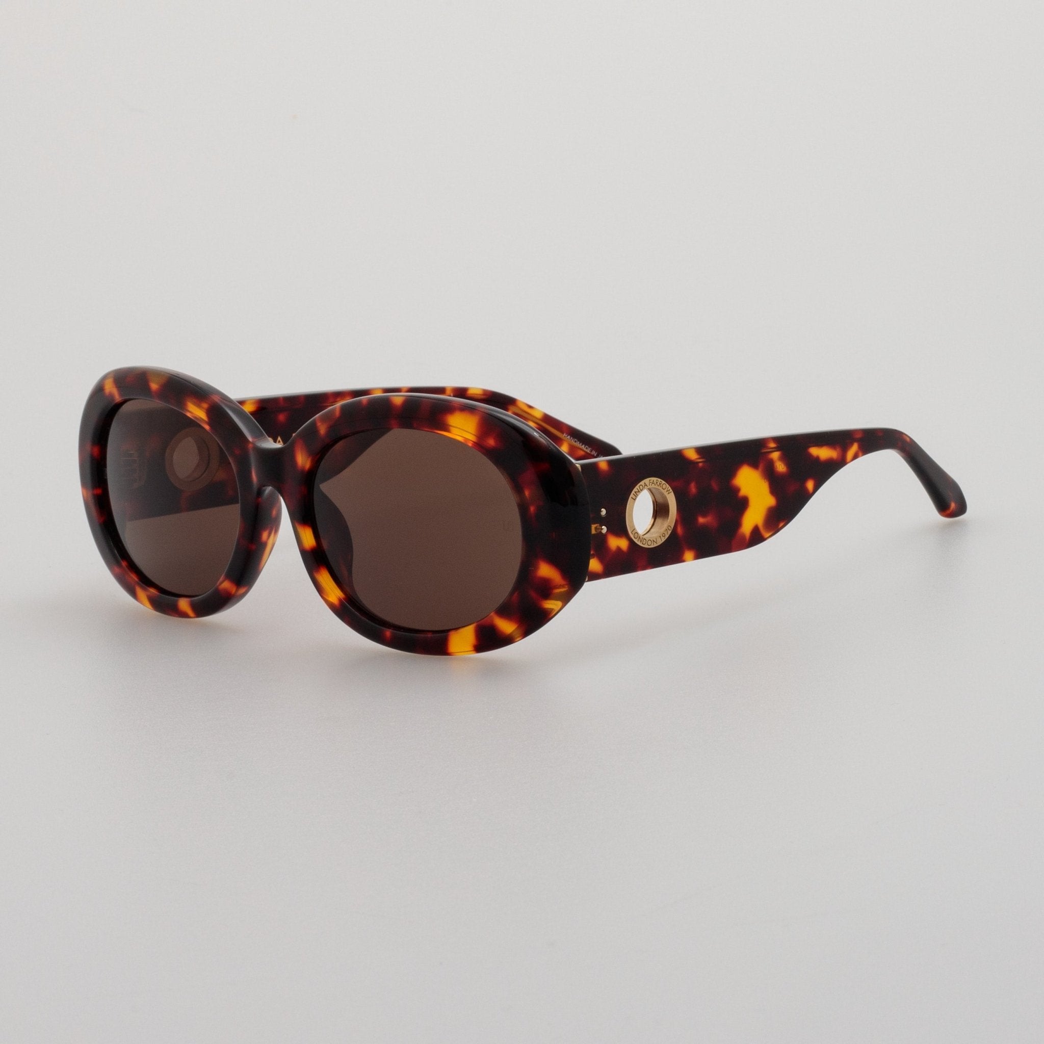 Lina Sunglasses in Tortoiseshell - LINDA FARROW - Sunglasses -