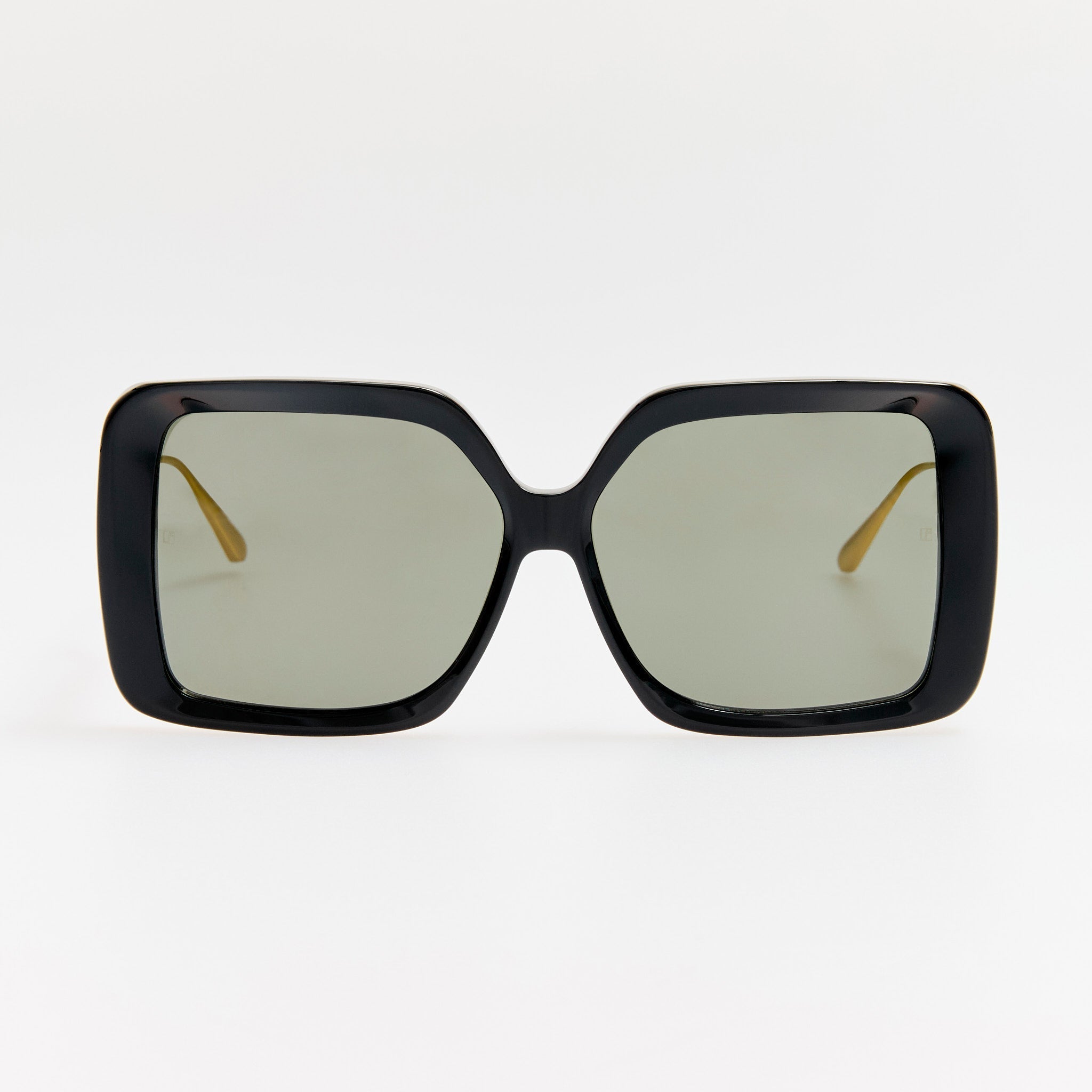 Macy Vista Temple Sunglasses in Black - LINDA FARROW - Sunglasses -