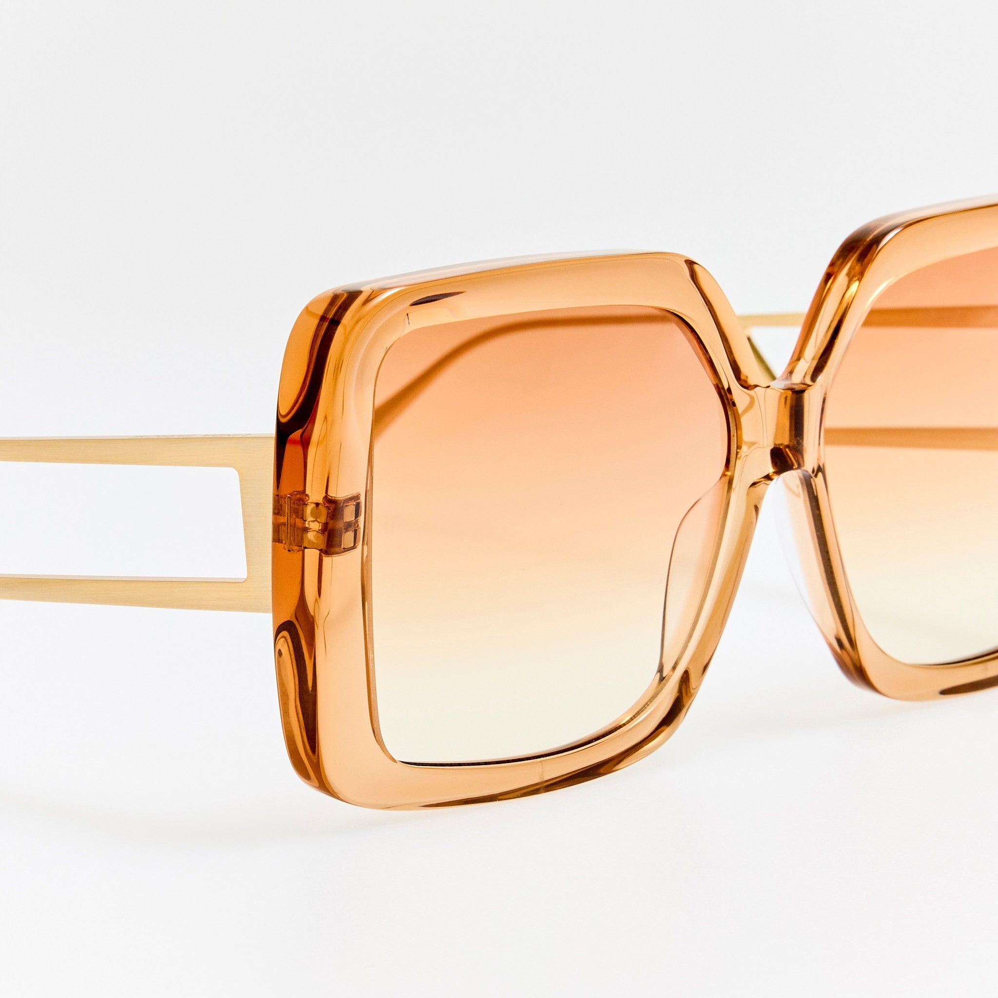 Macy Vista Temple Sunglasses in Honey - LINDA FARROW - Sunglasses -