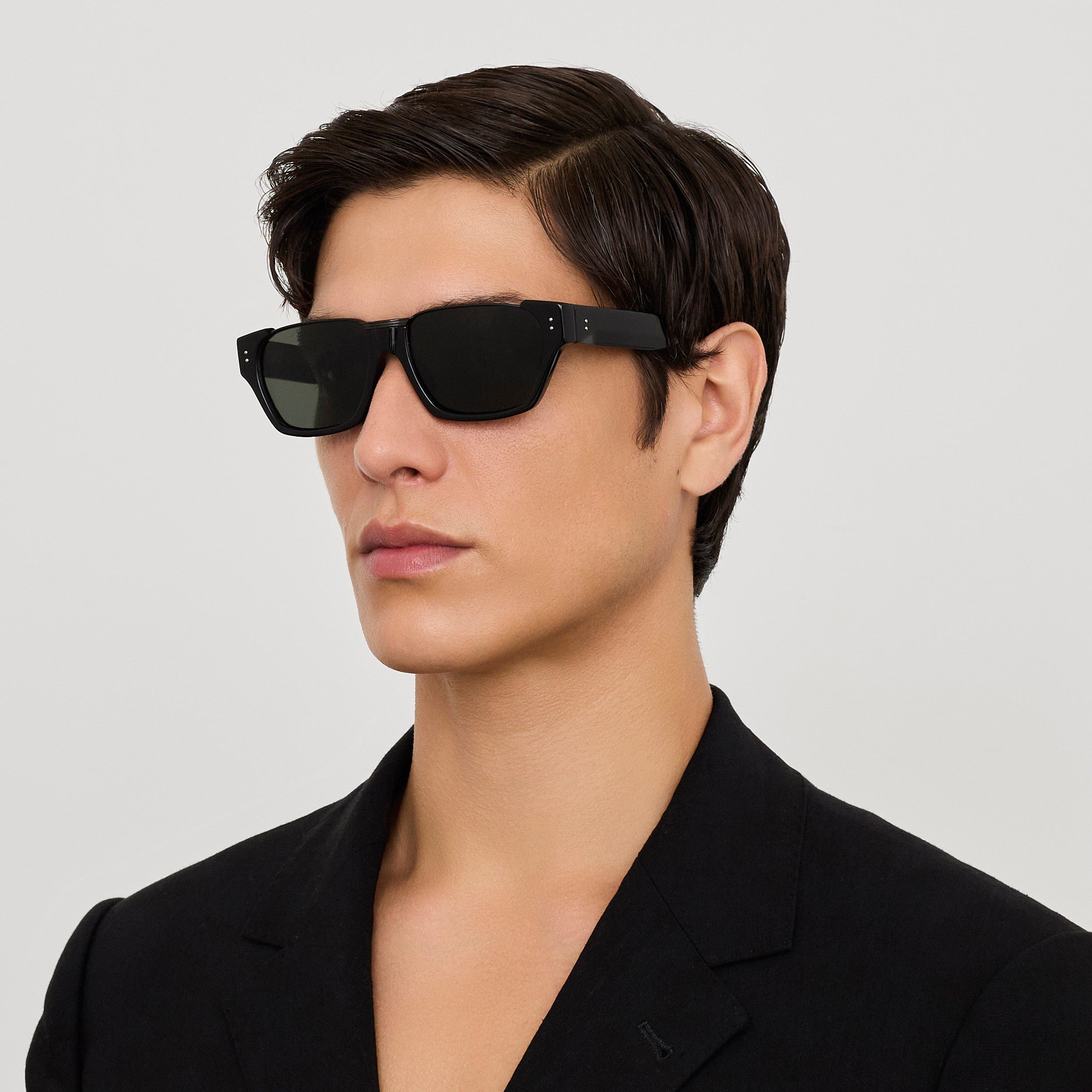 Marcel Sunglasses in Black Matt Nickel - LINDA FARROW - Sunglasses -
