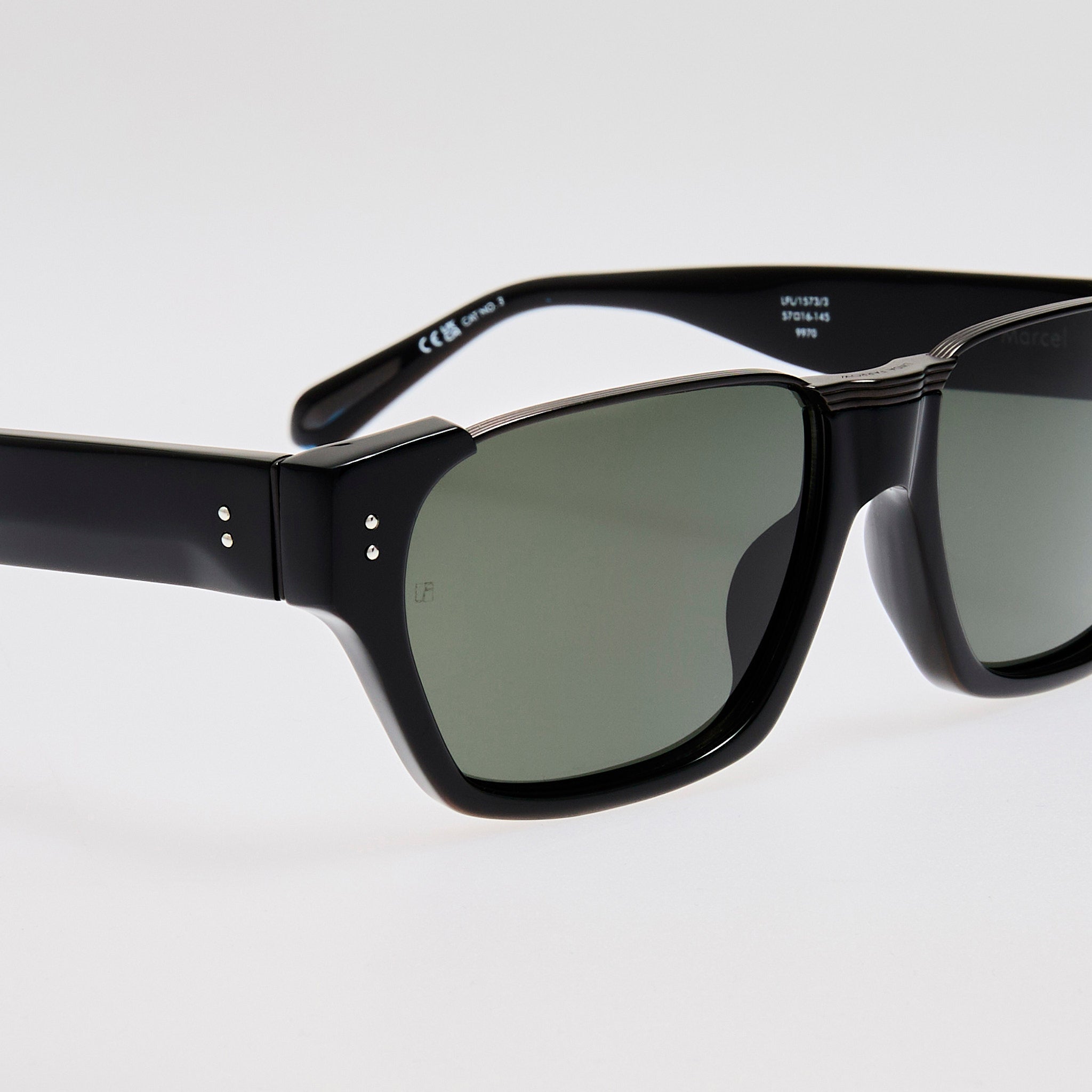 Marcel Sunglasses in Black Matt Nickel - LINDA FARROW - Sunglasses -