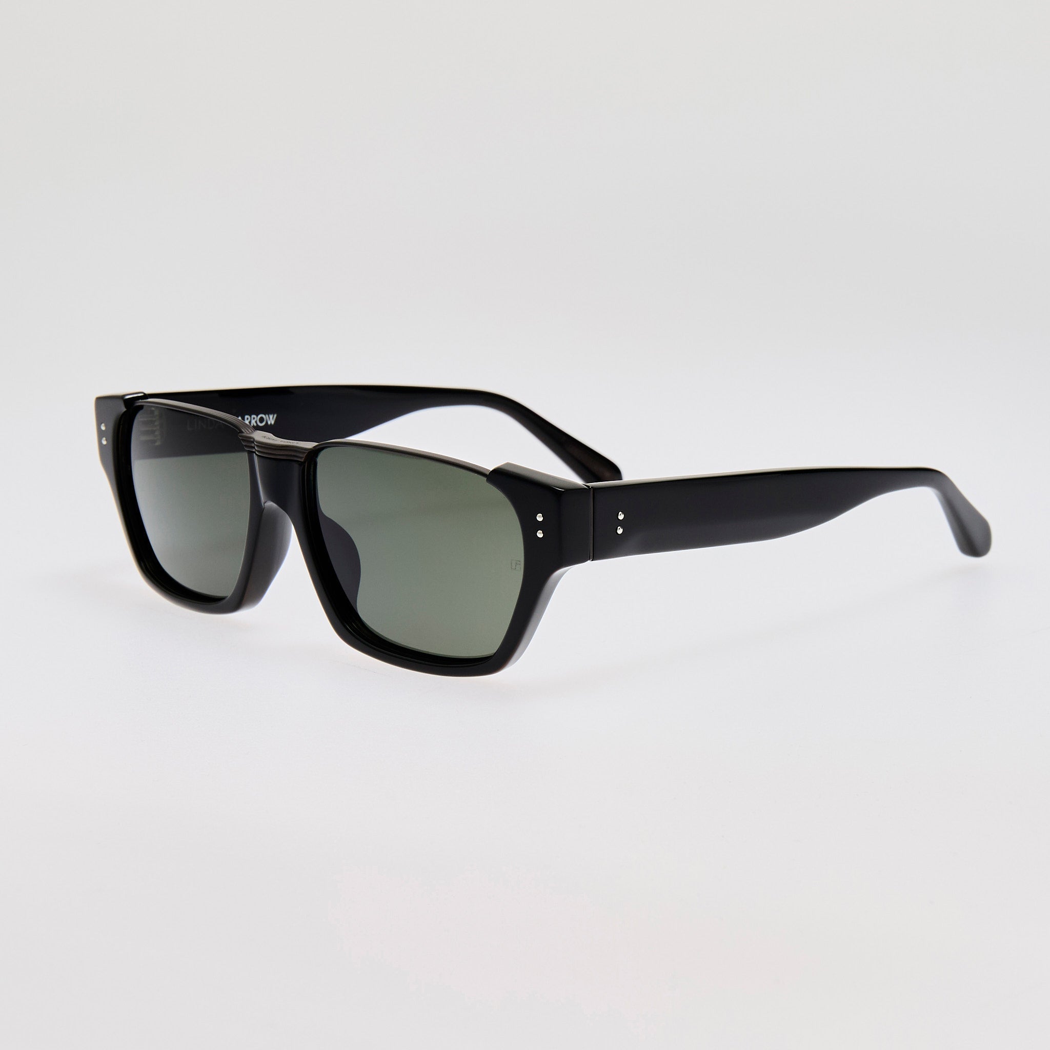 Marcel Sunglasses in Black Matt Nickel - LINDA FARROW - Sunglasses -