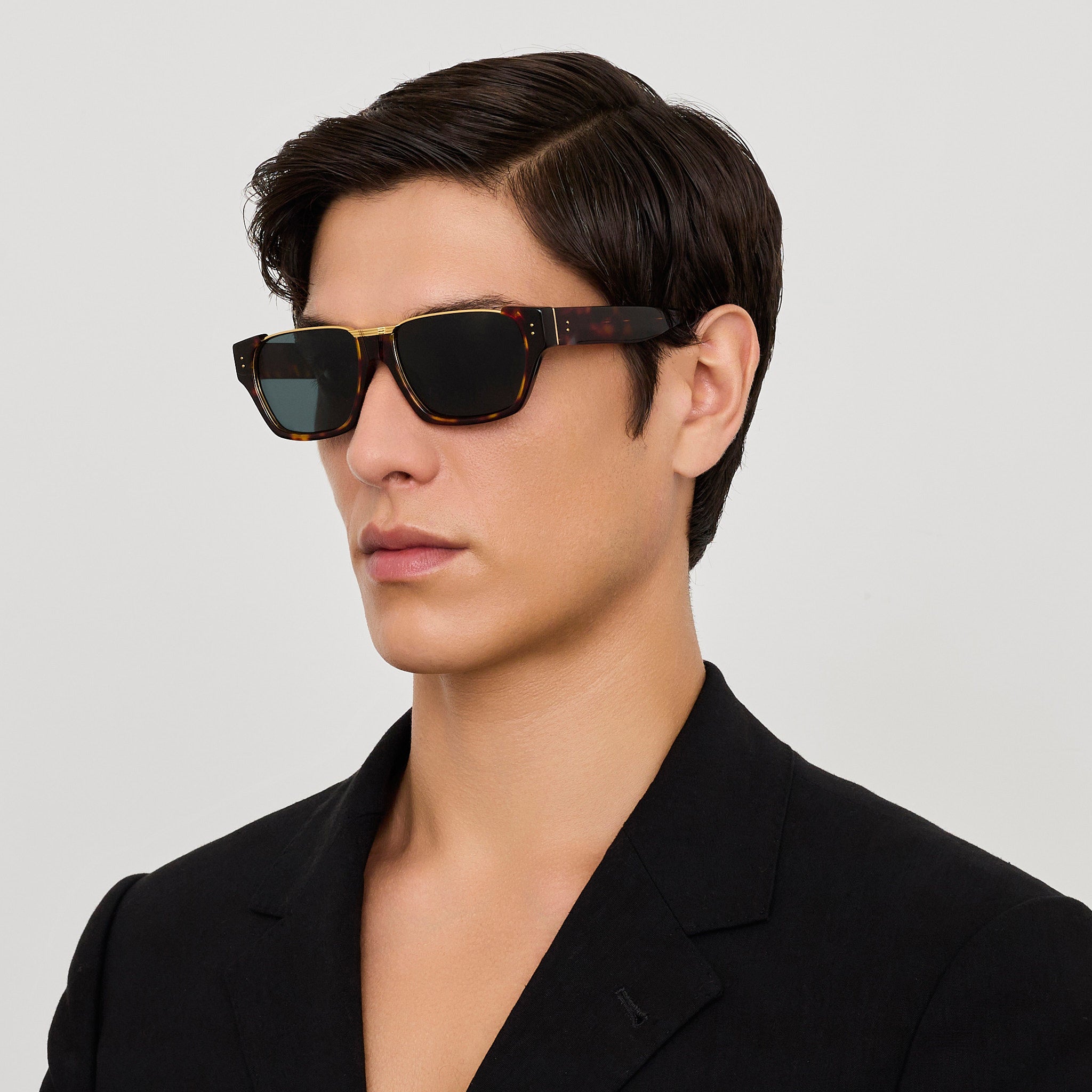 Marcel Sunglasses in Dark Tortoiseshell - LINDA FARROW - Sunglasses -