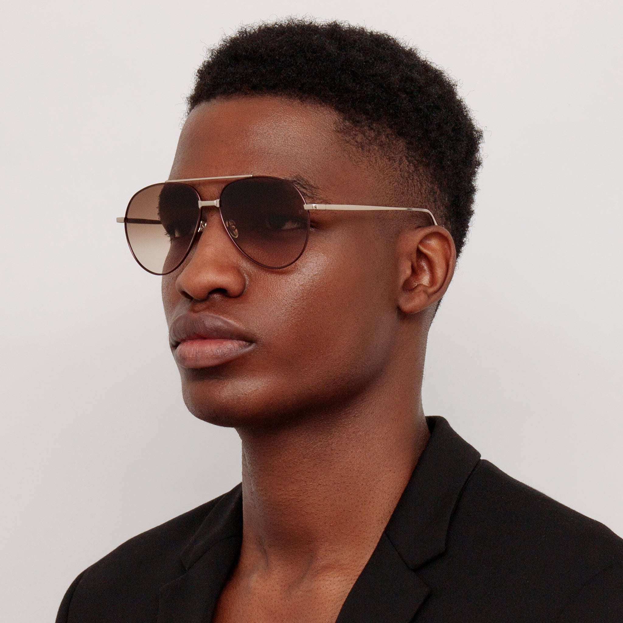 Marcelo Sunglasses in 22K Gold and Brown - LINDA FARROW - Sunglasses -