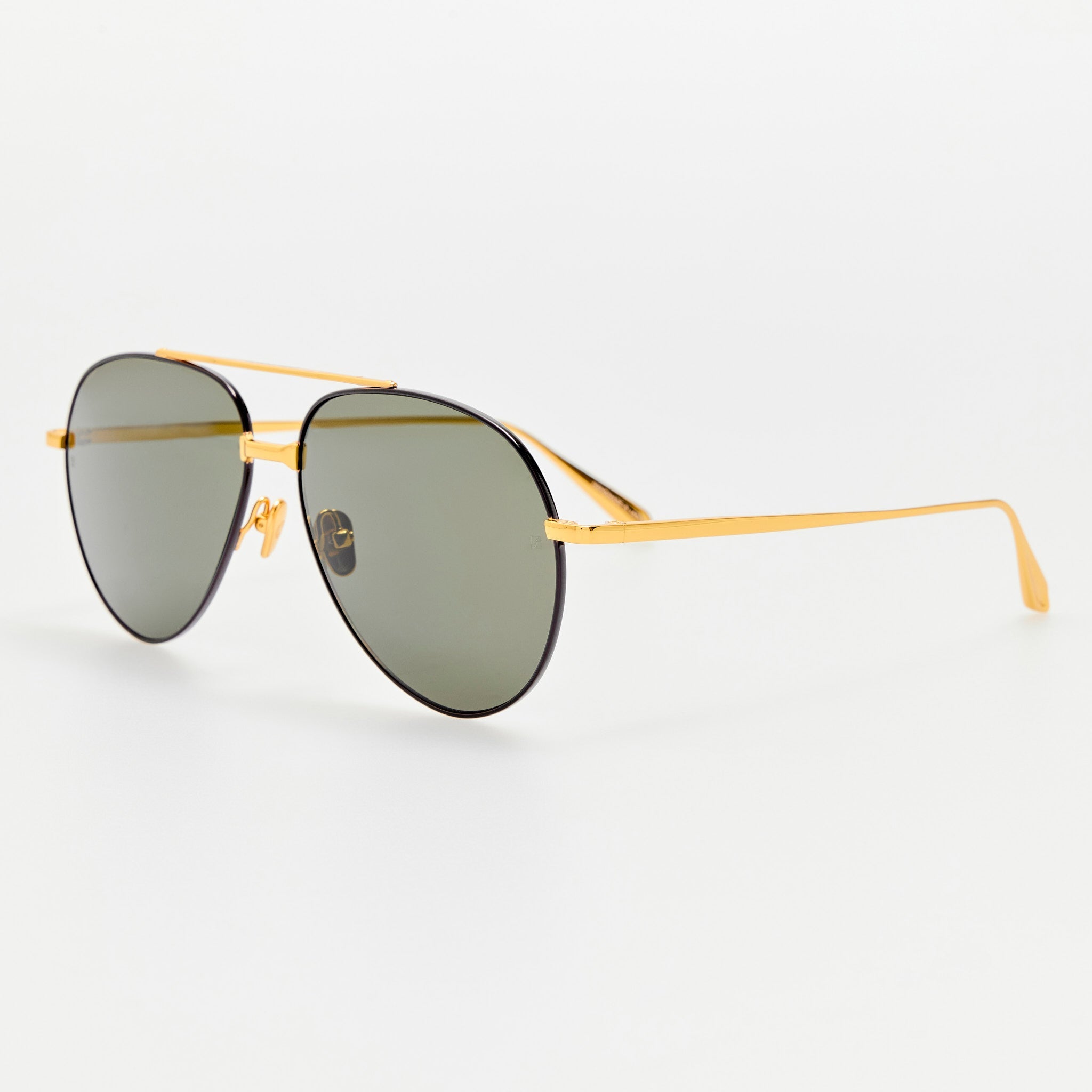 Marcelo Sunglasses in 22K Gold and Grey - LINDA FARROW - Sunglasses -