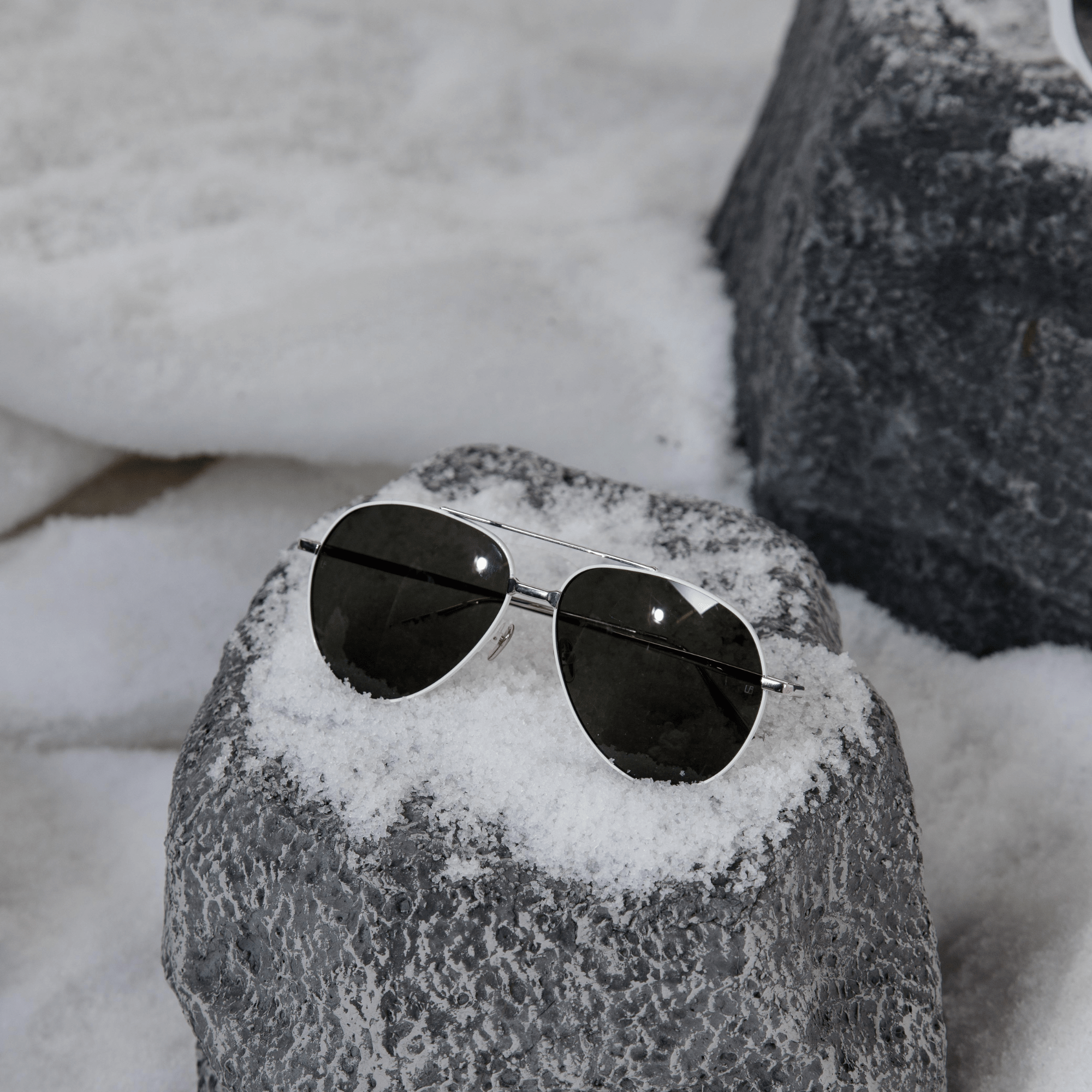 Marcelo Sunglasses in 22K White Gold and Grey - LINDA FARROW - Sunglasses -