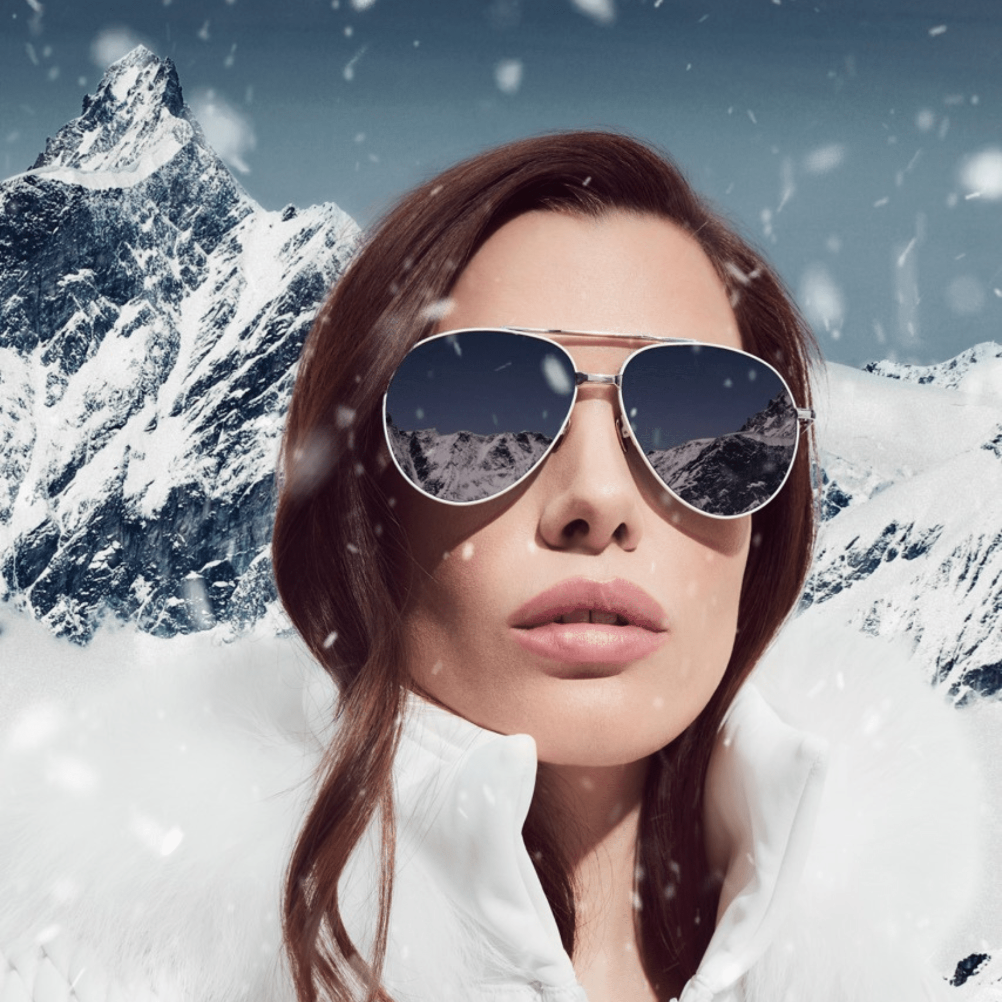 Marcelo Sunglasses in 22K White Gold and Grey - LINDA FARROW - Sunglasses -