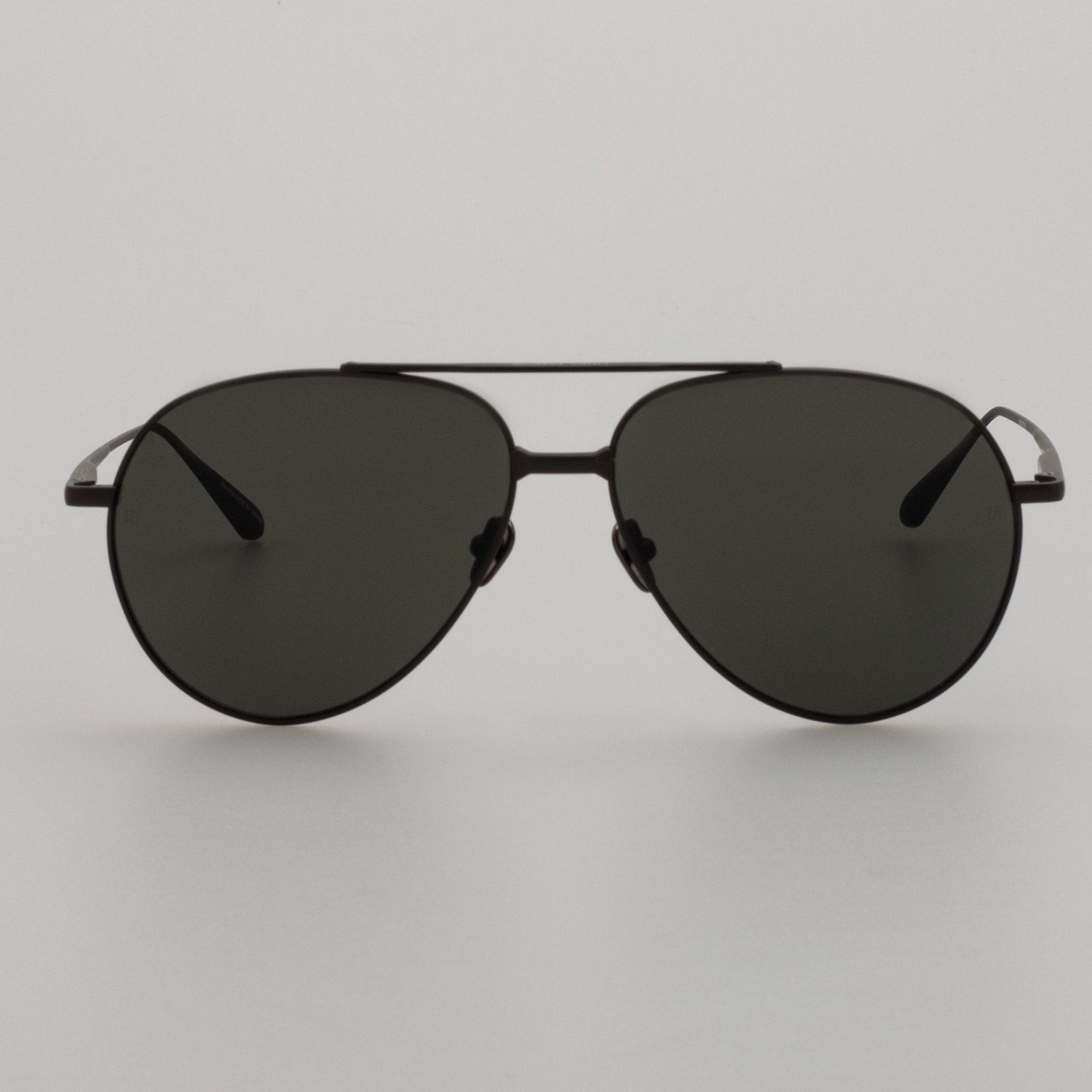 Marcelo Sunglasses in Matt Black Nickel - LINDA FARROW - Sunglasses -