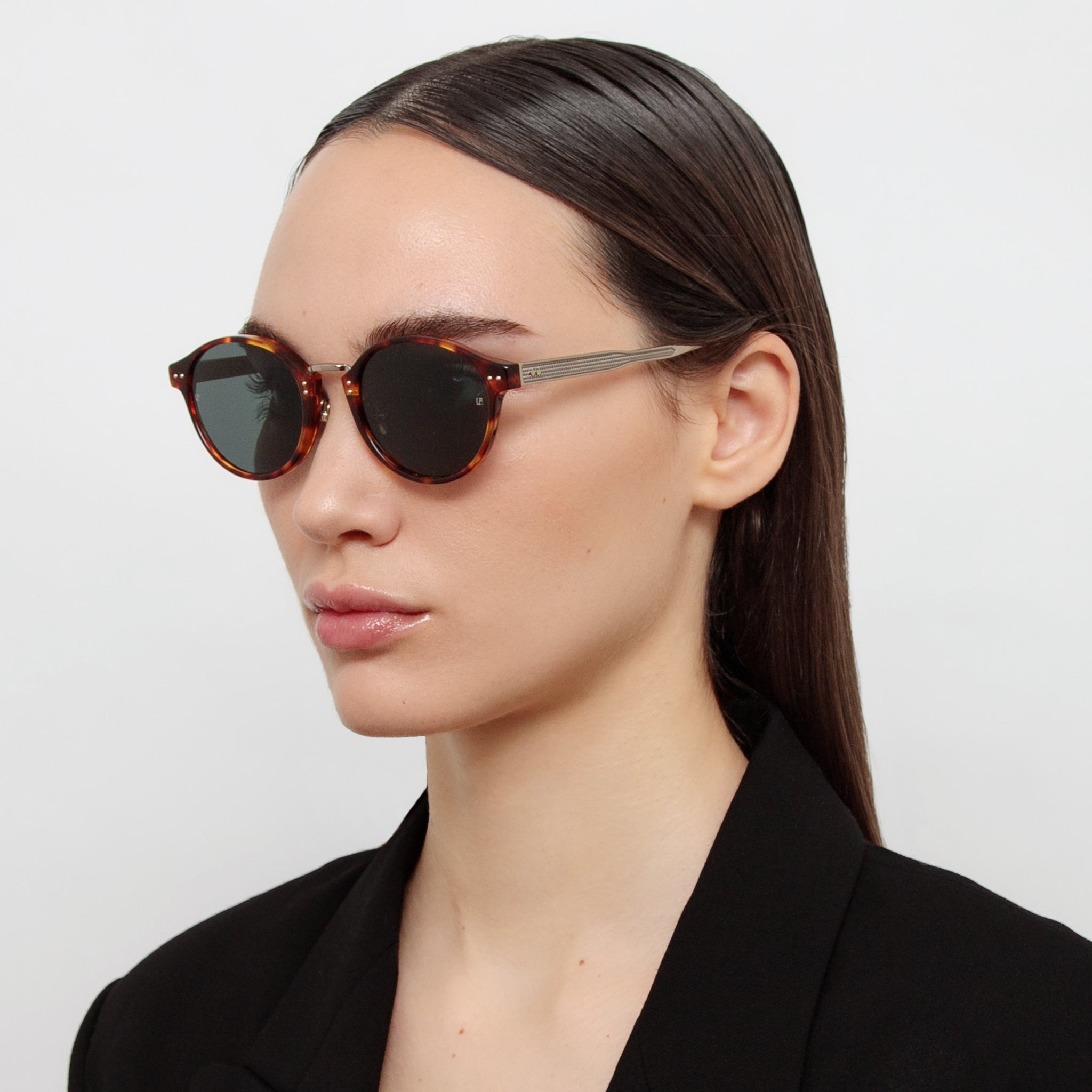 Marco Oval Sunglasses in Dark Tortoiseshell - LINDA FARROW - Sunglasses -
