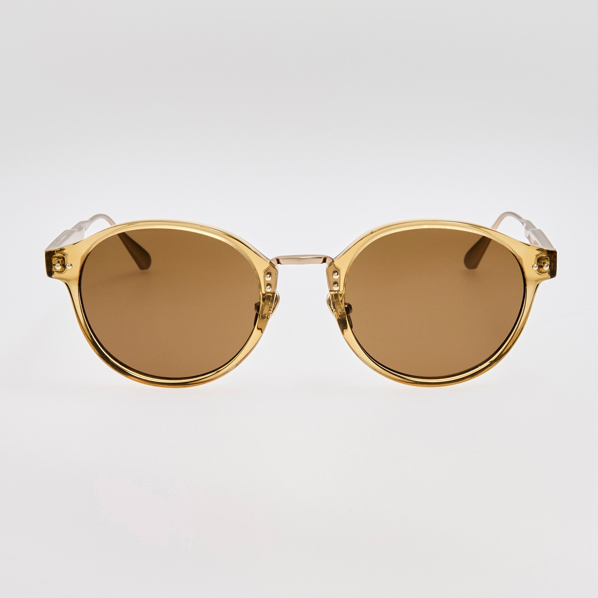 Marco Sunglasses in Khaki and Gold - LINDA FARROW - Sunglasses -