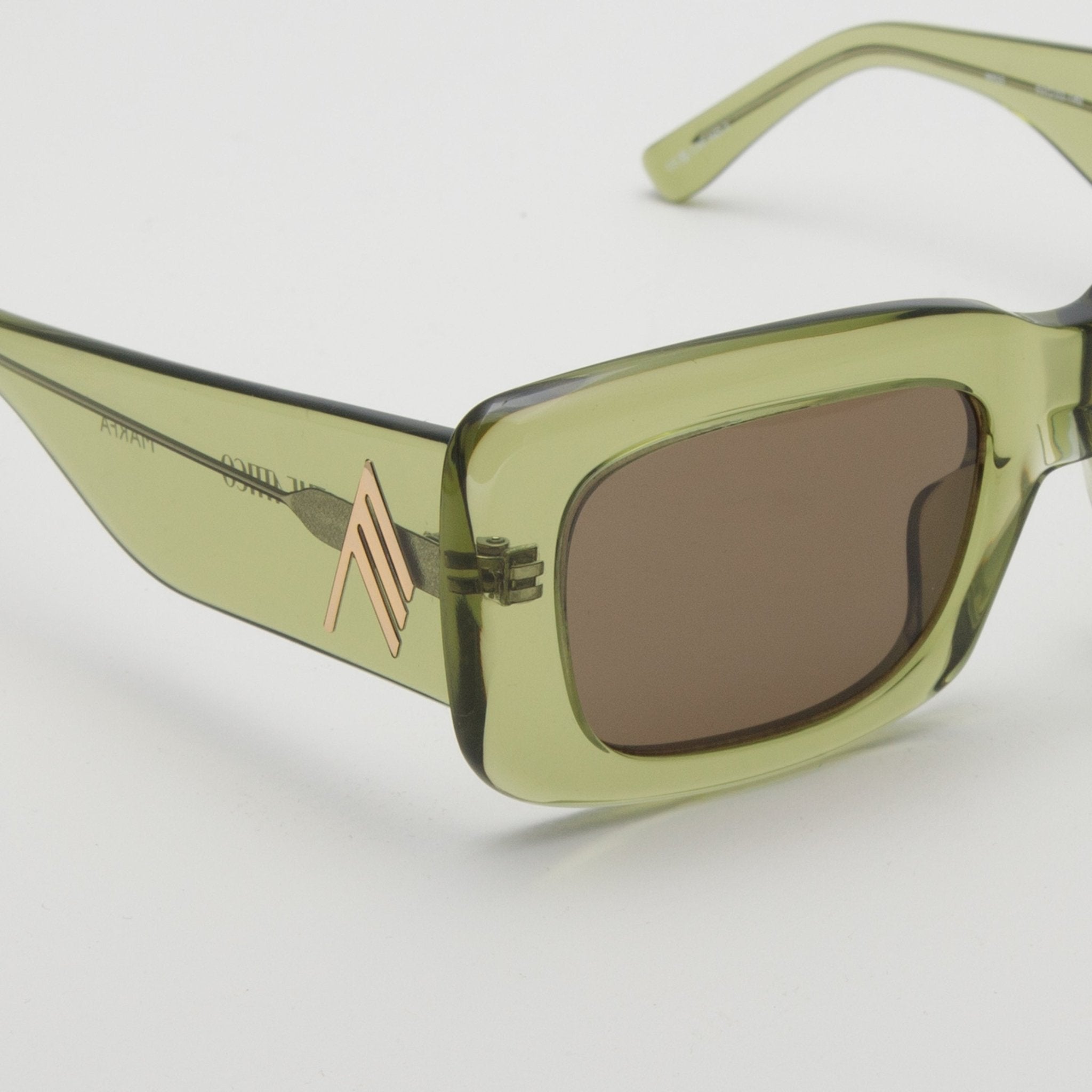 Marfa Rectangular Sunglasses in Green - LINDA FARROW - Sunglasses -
