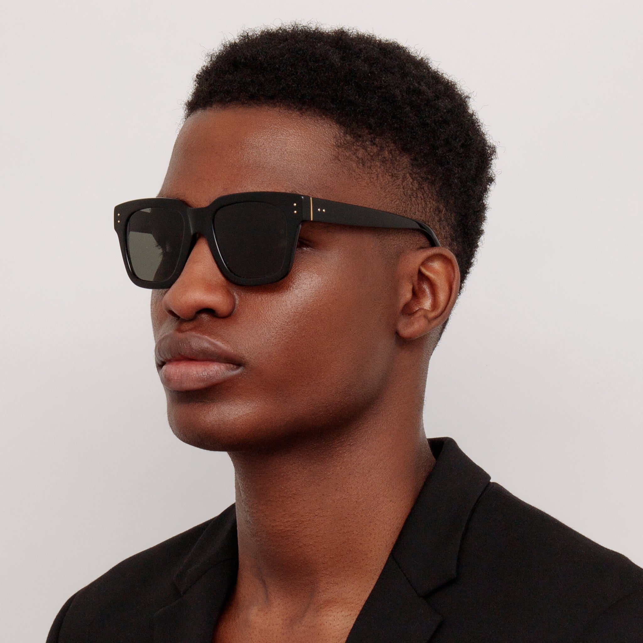 Max Sunglasses in Black Frame - LINDA FARROW - Sunglasses -