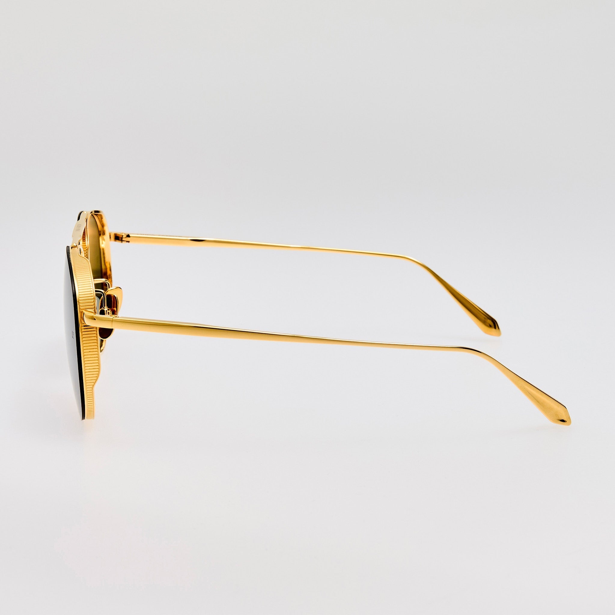 Meret Sunglasses in 22K Gold and Green - LINDA FARROW - Sunglasses -