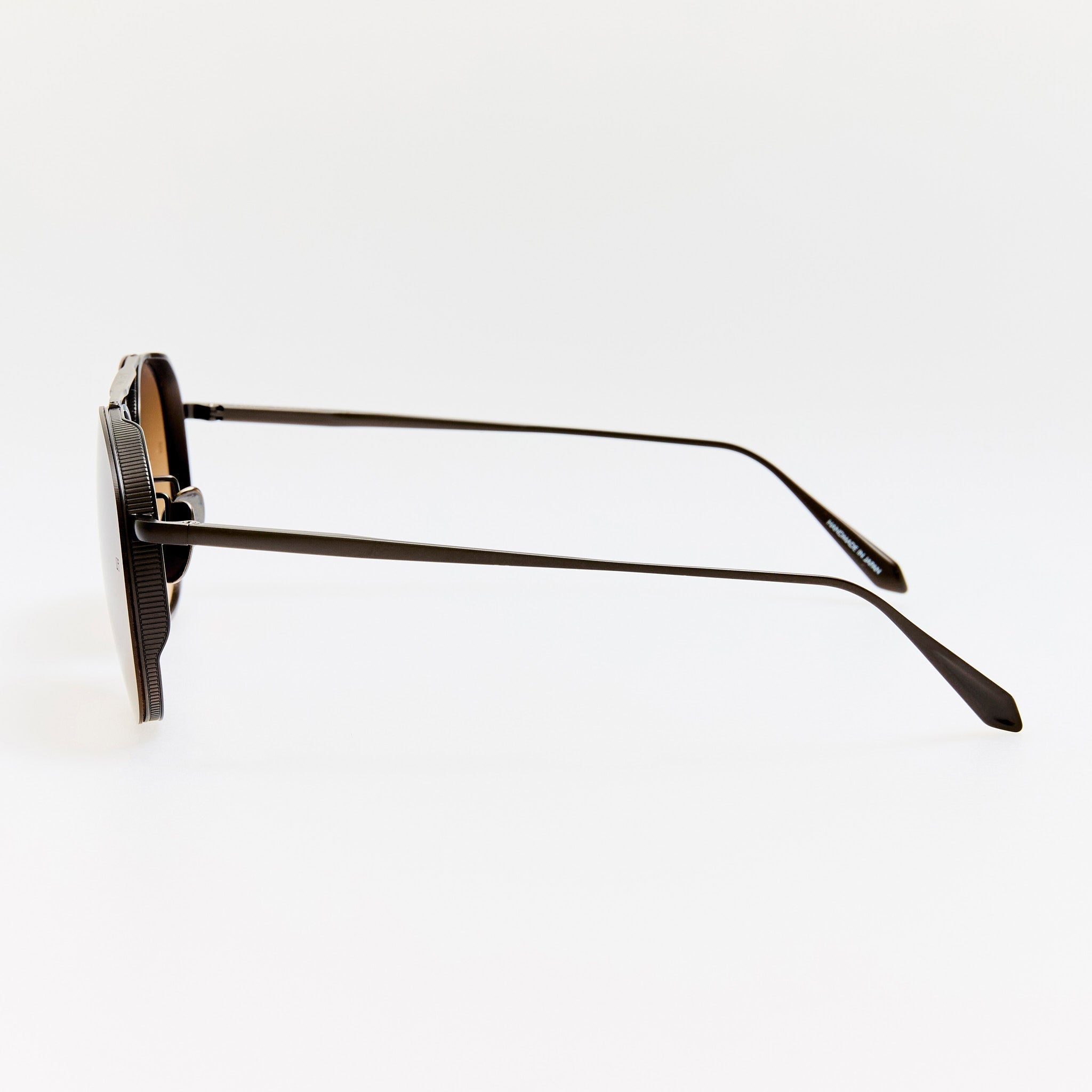 Meret Sunglasses in Matt Nickel and Mocha - LINDA FARROW - Sunglasses -