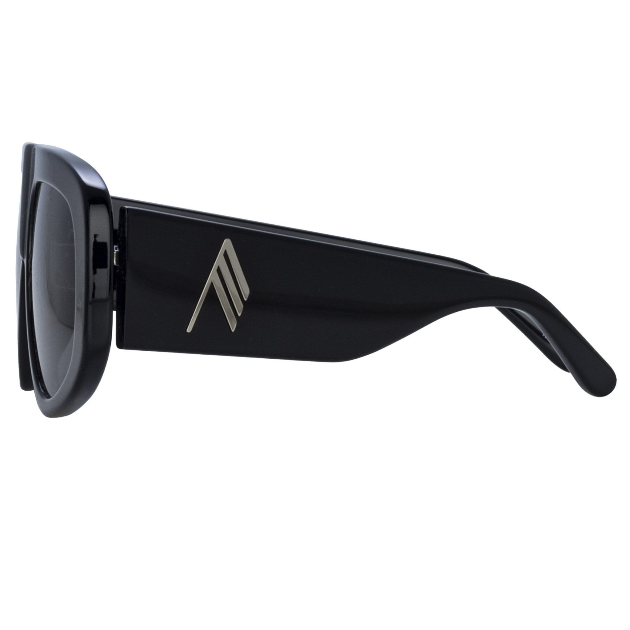 Milano Oversized Sunglasses in Black - LINDA FARROW - Sunglasses -