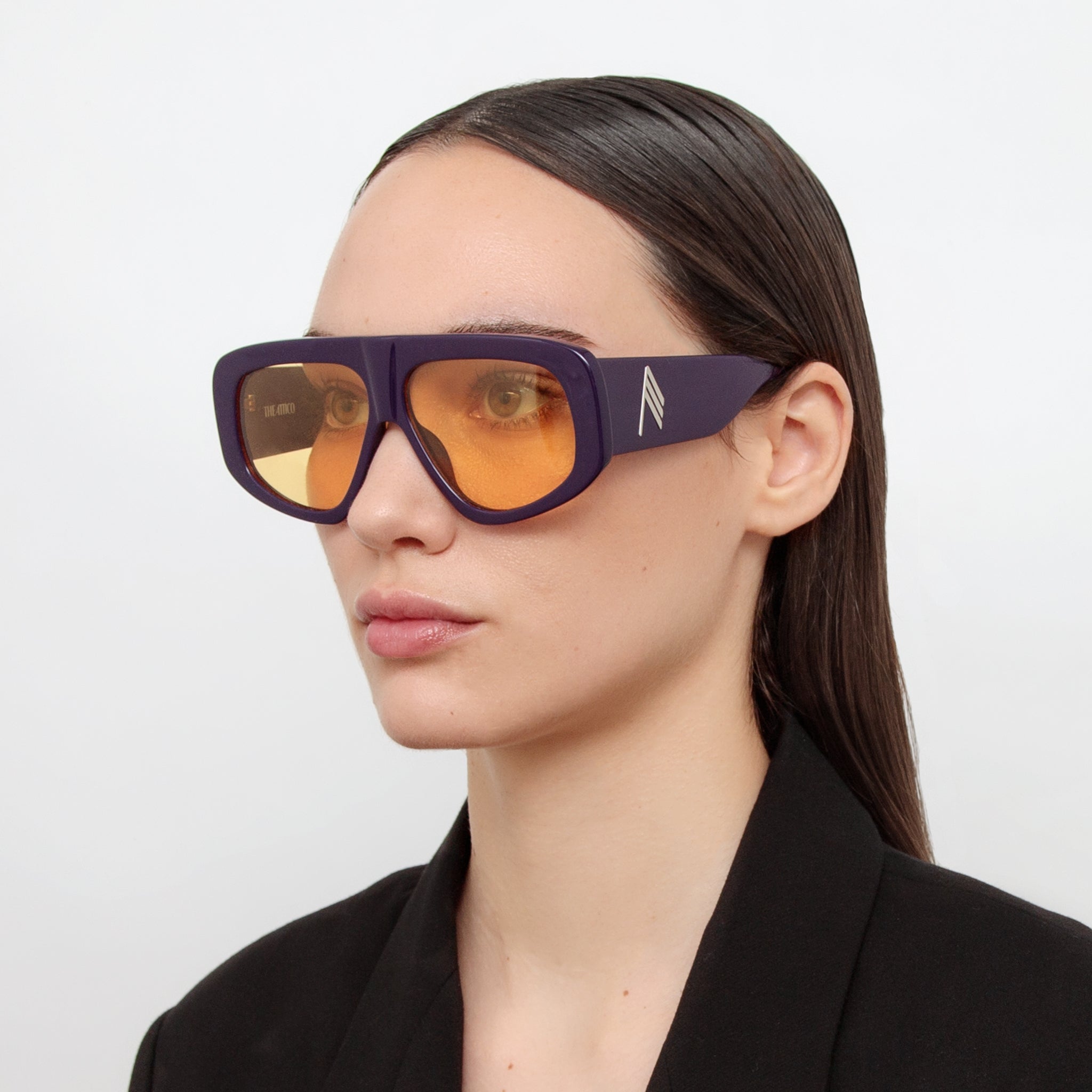 Milano Oversized Sunglasses in Purple - LINDA FARROW - Sunglasses -