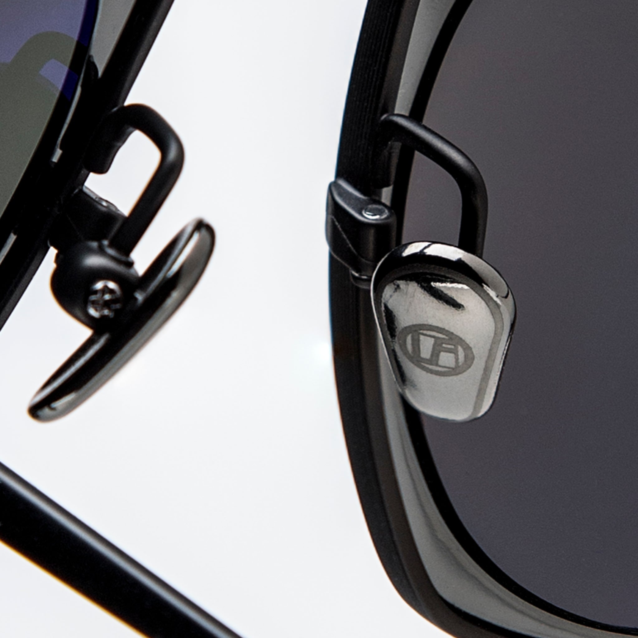 Milo Square Sunglasses in Matt Black Nickel - LINDA FARROW - Sunglasses -