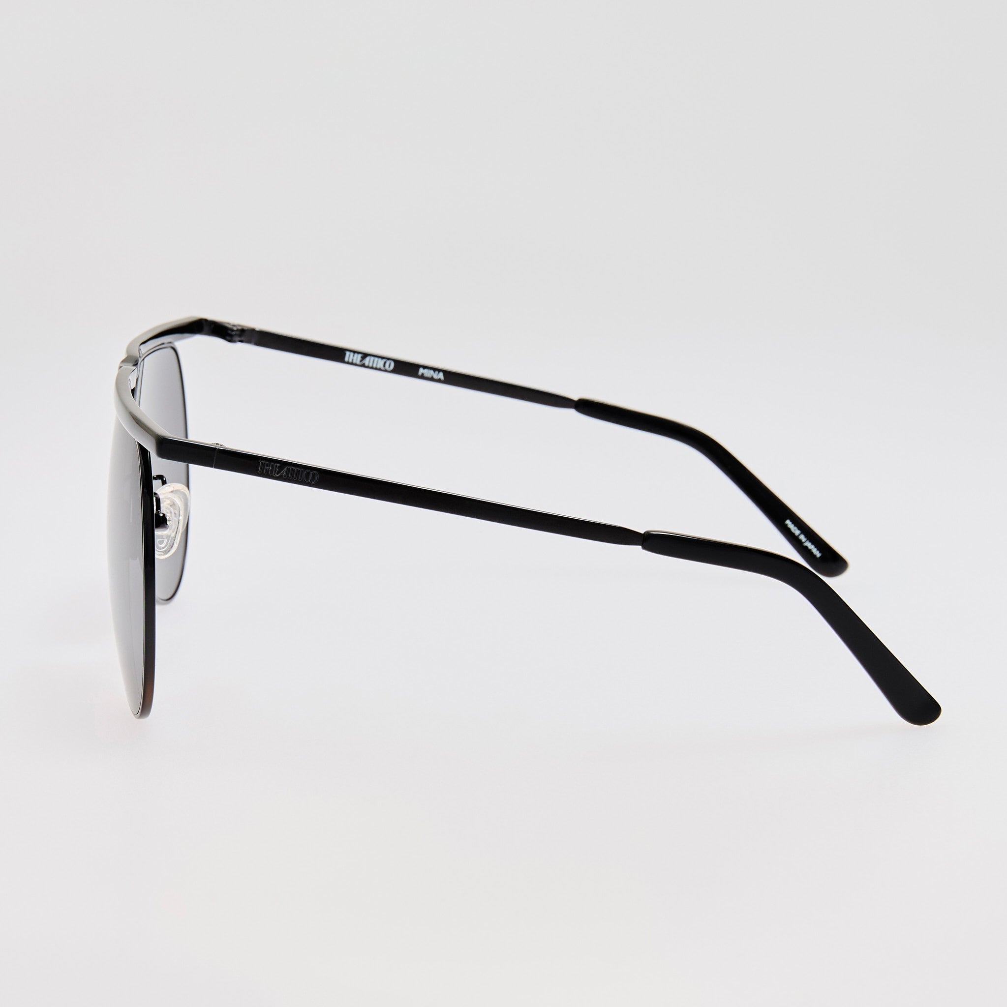Mina Aviator Sunglasses in Black - LINDA FARROW - Sunglasses -