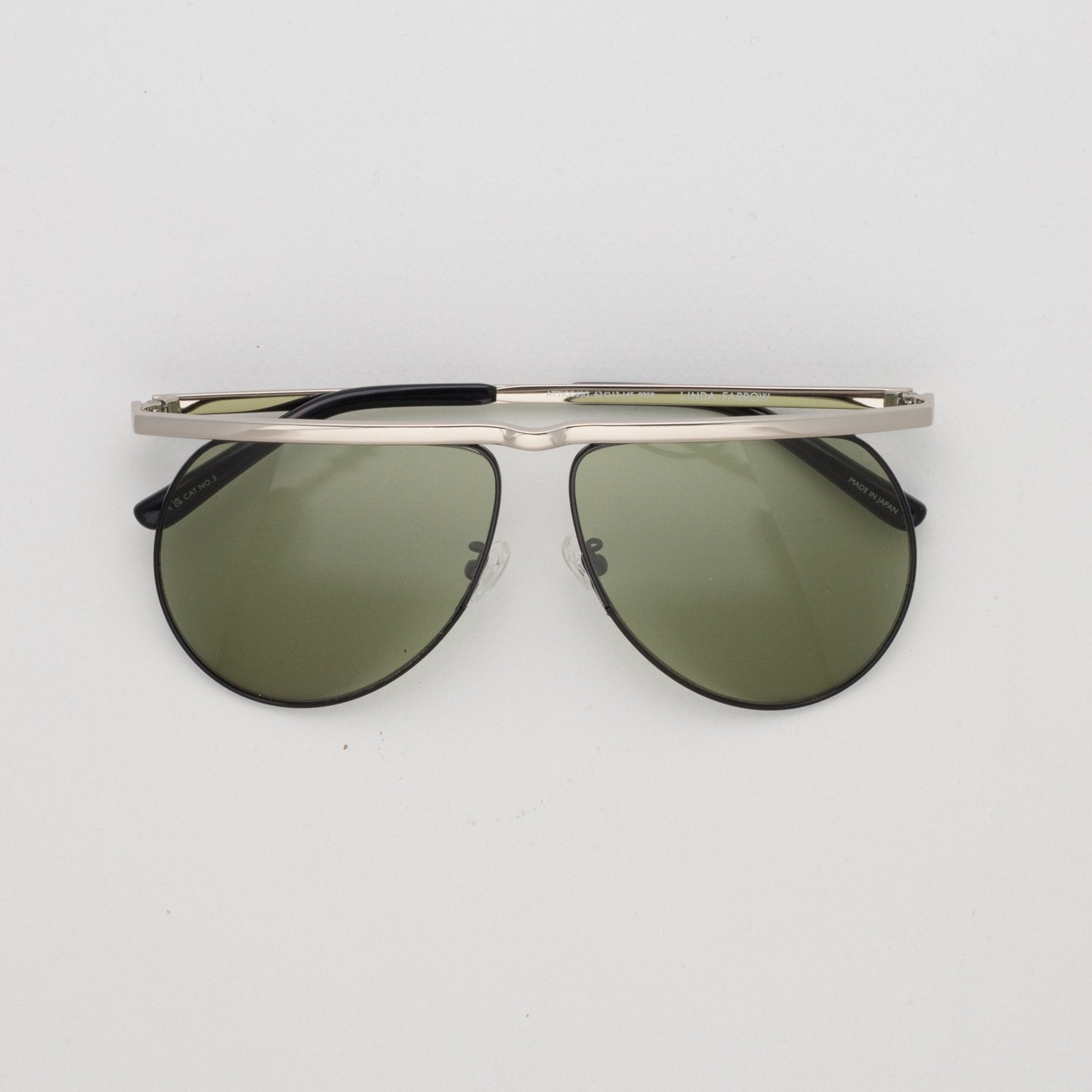 Mina Aviator Sunglasses in Silver - LINDA FARROW - Sunglasses -