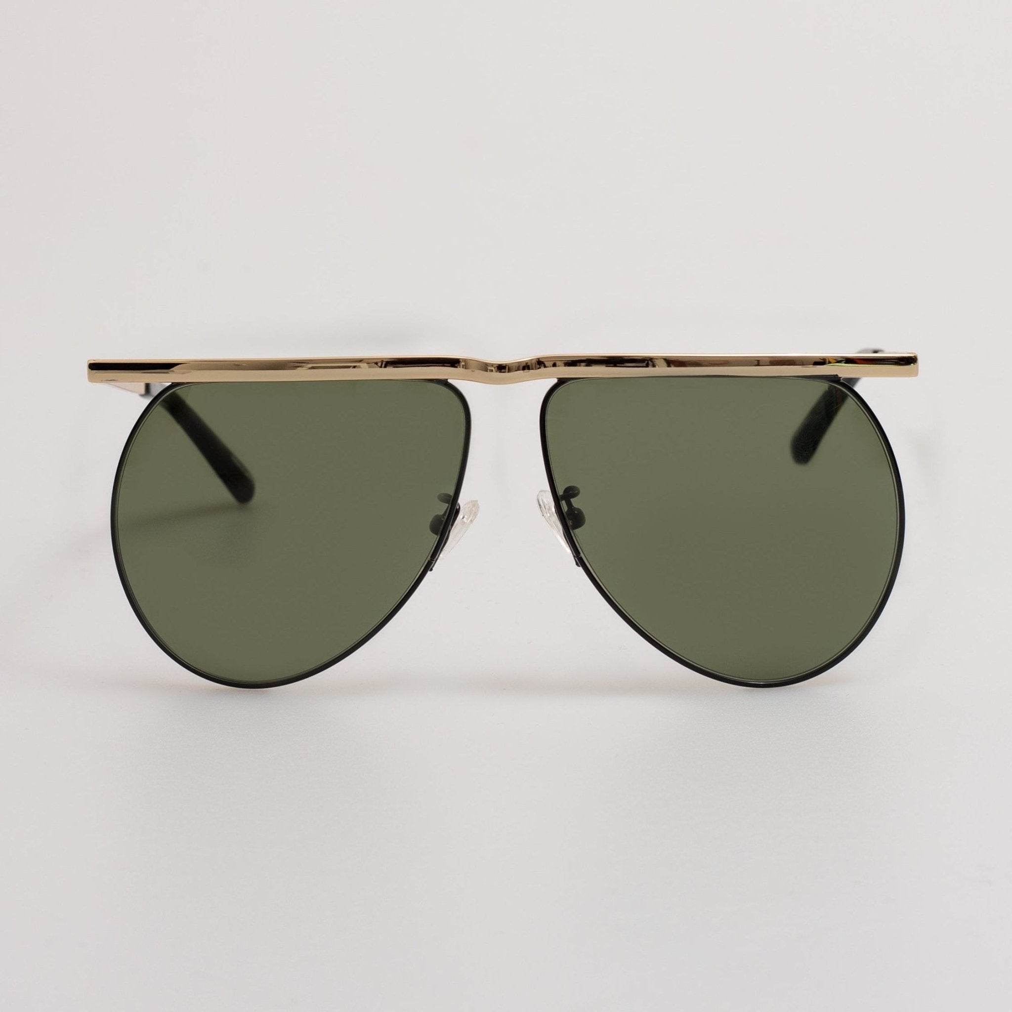 Mina Aviator Sunglasses in Yellow Gold - LINDA FARROW - Sunglasses -