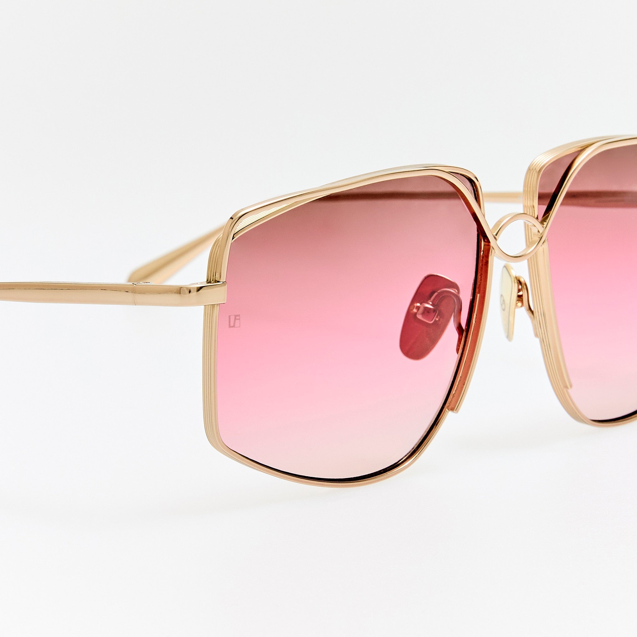 Miranda Sunglasses in 22K Gold and Pink - LINDA FARROW - Sunglasses -
